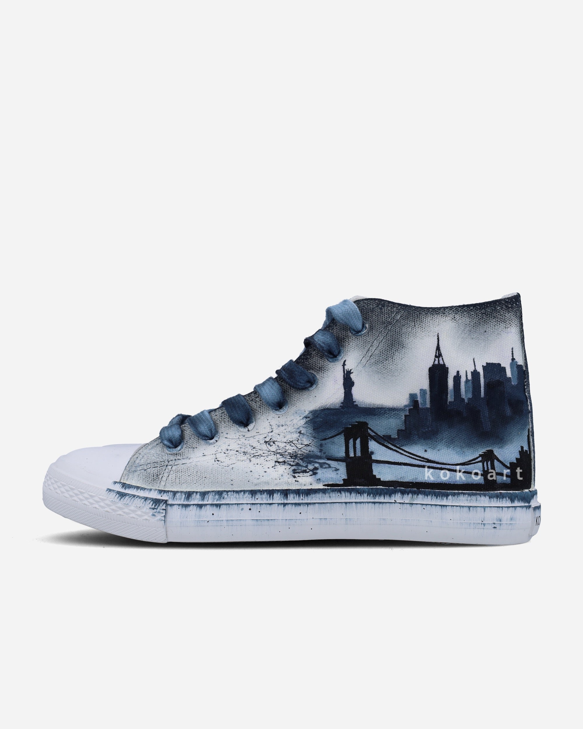 New York Skyline Hand Painted Shoes