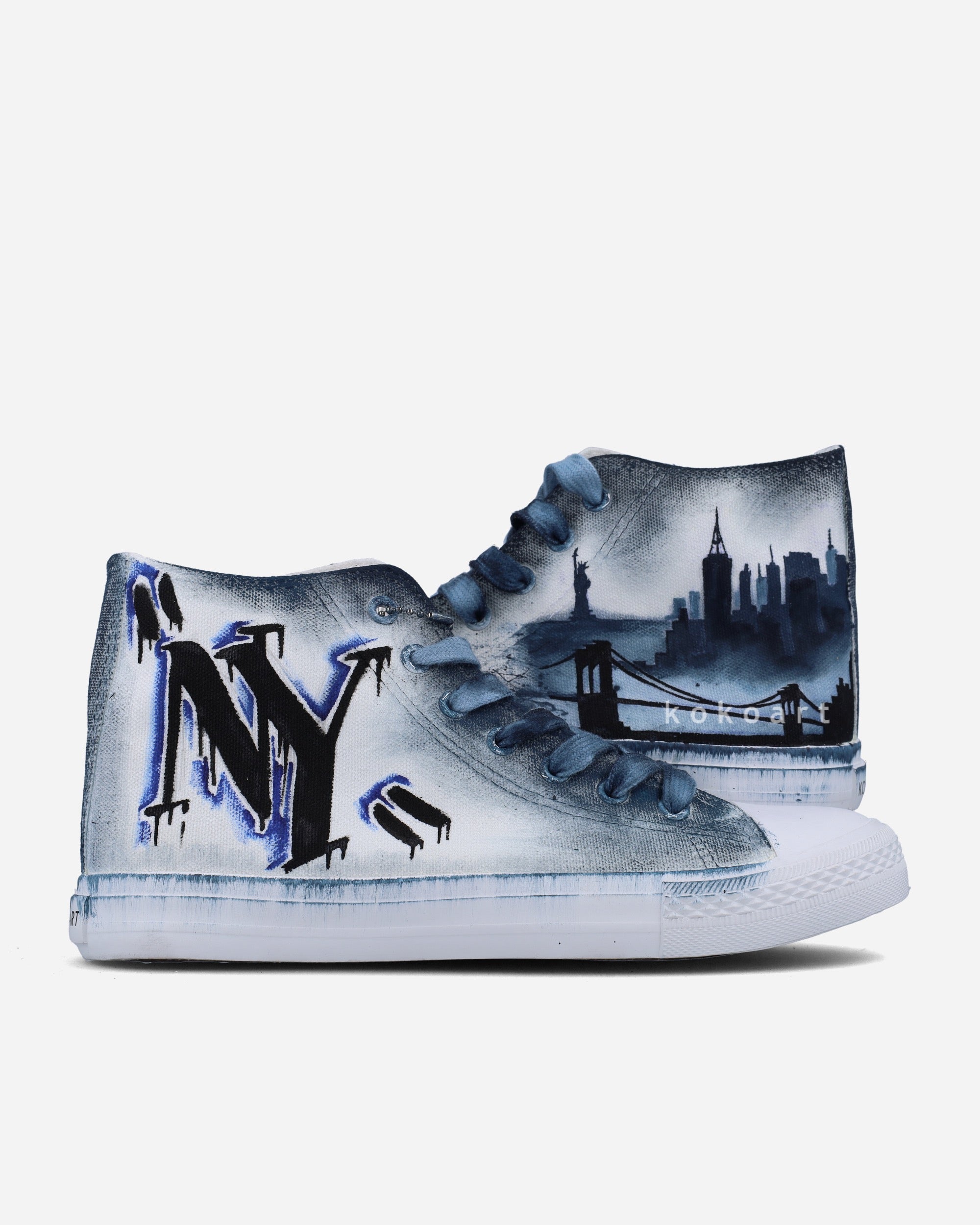 New York Skyline Hand Painted Shoes