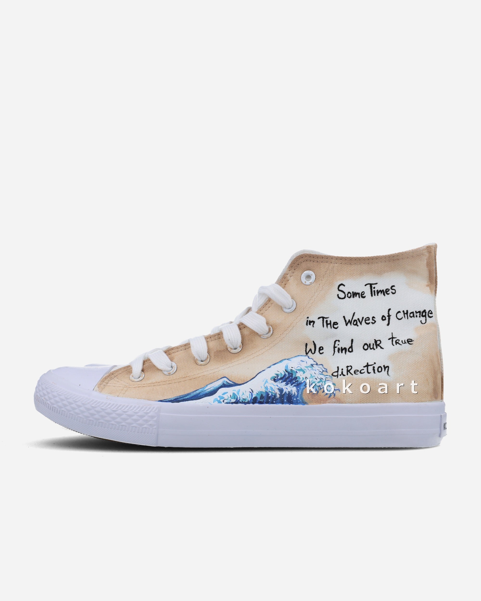 Great Wave Hand Painted Shoes