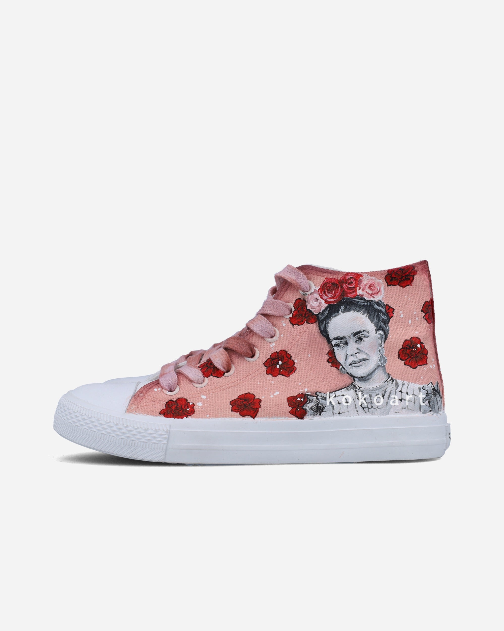 Frida Kahlo Portrait Hand Painted Shoes