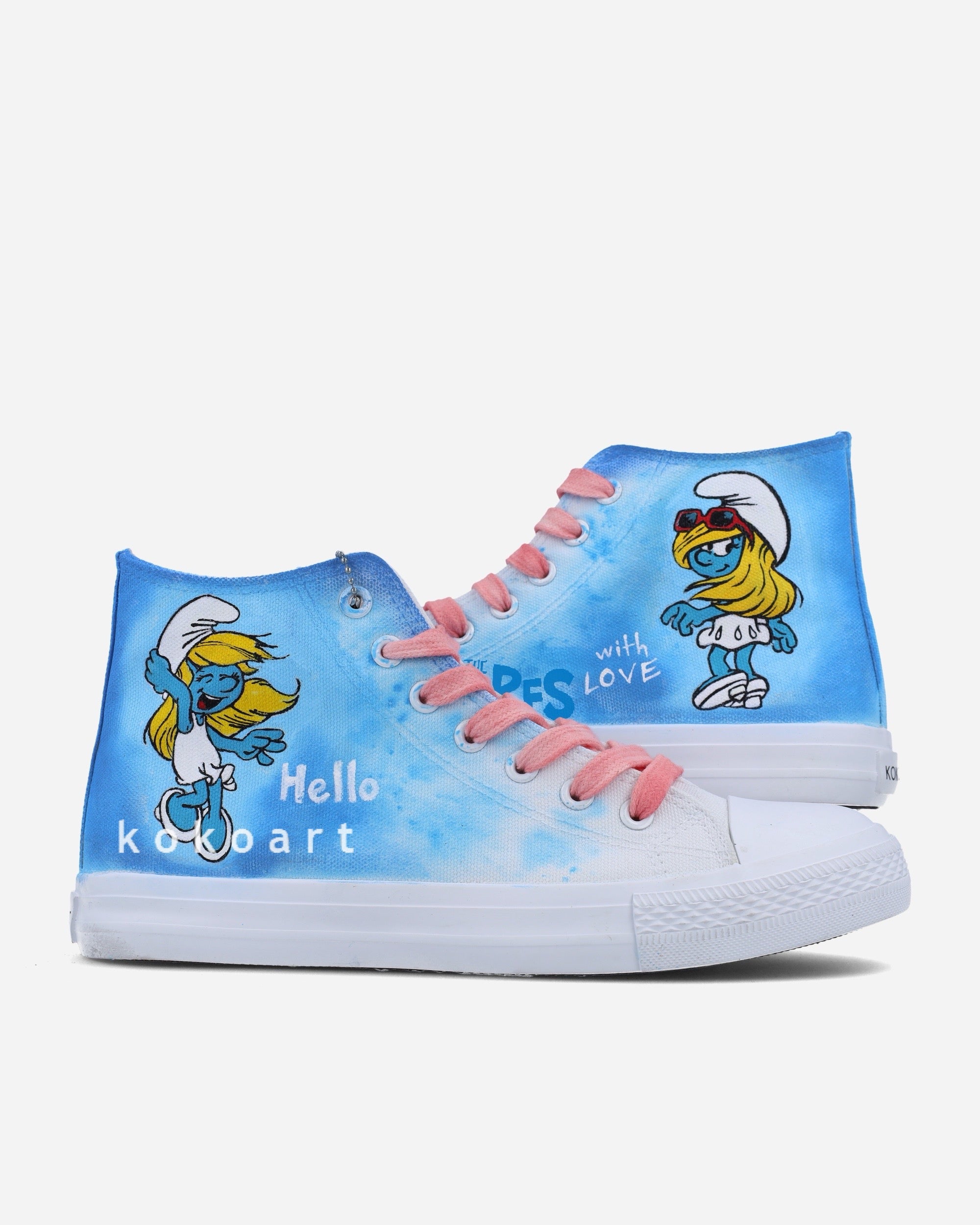 The Smurfs Smurfette Hand Painted Shoes