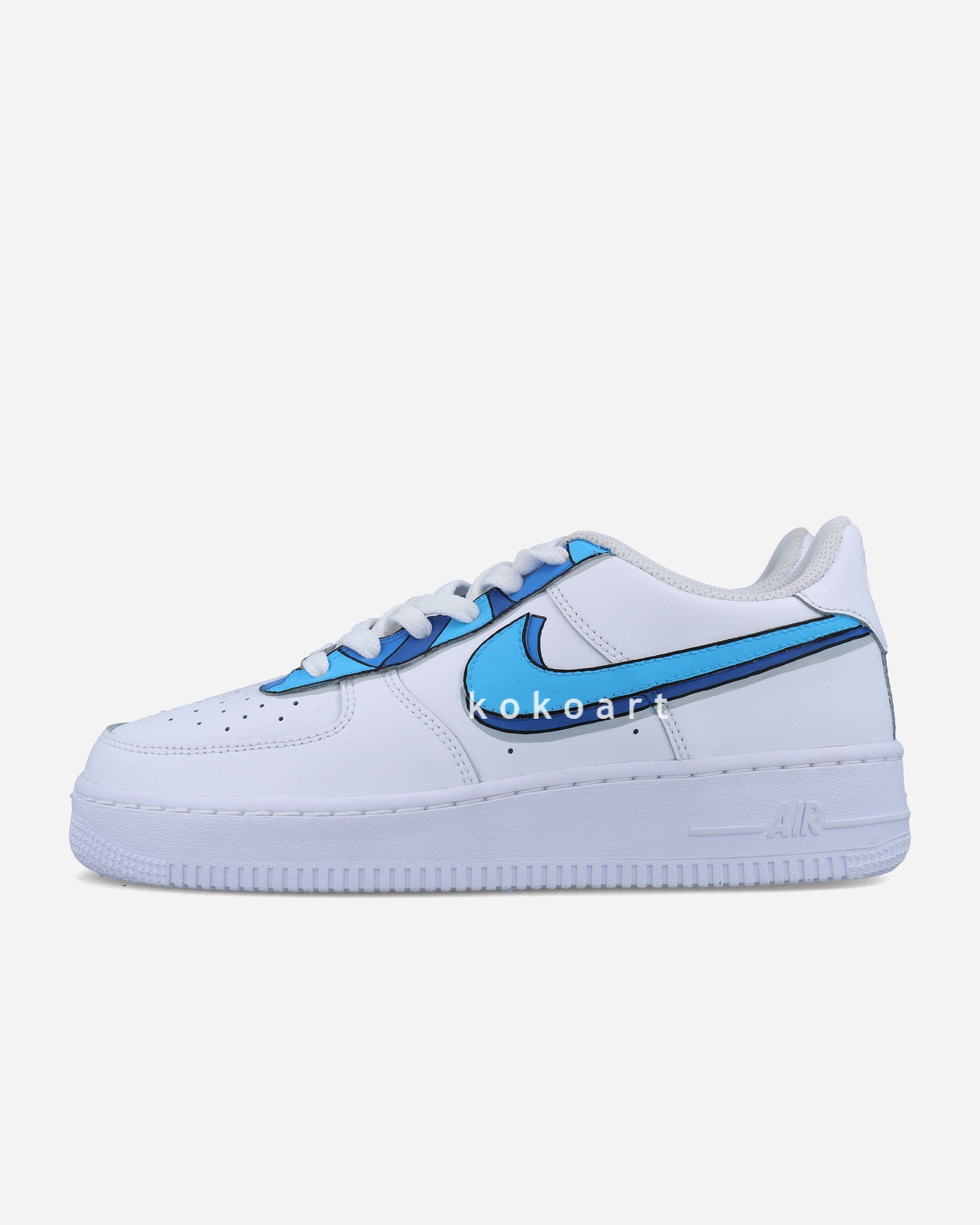 AF1 Cartoon Blue Outline