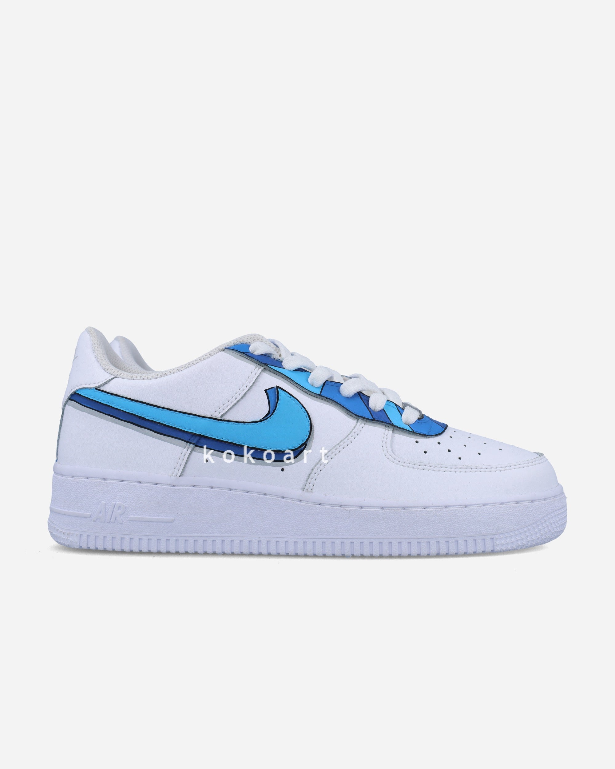 AF1 Cartoon Blue Outline