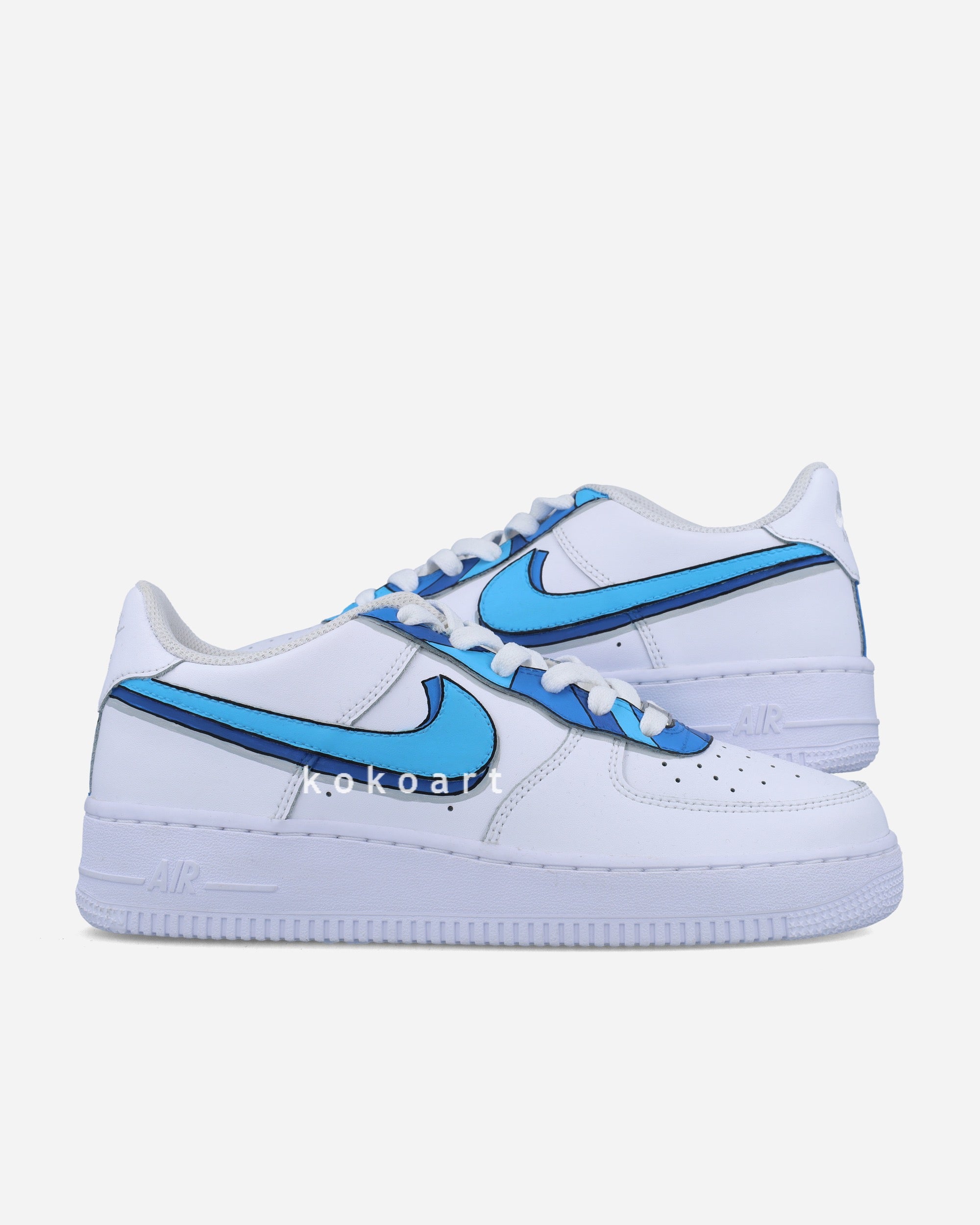 AF1 Cartoon Blue Outline