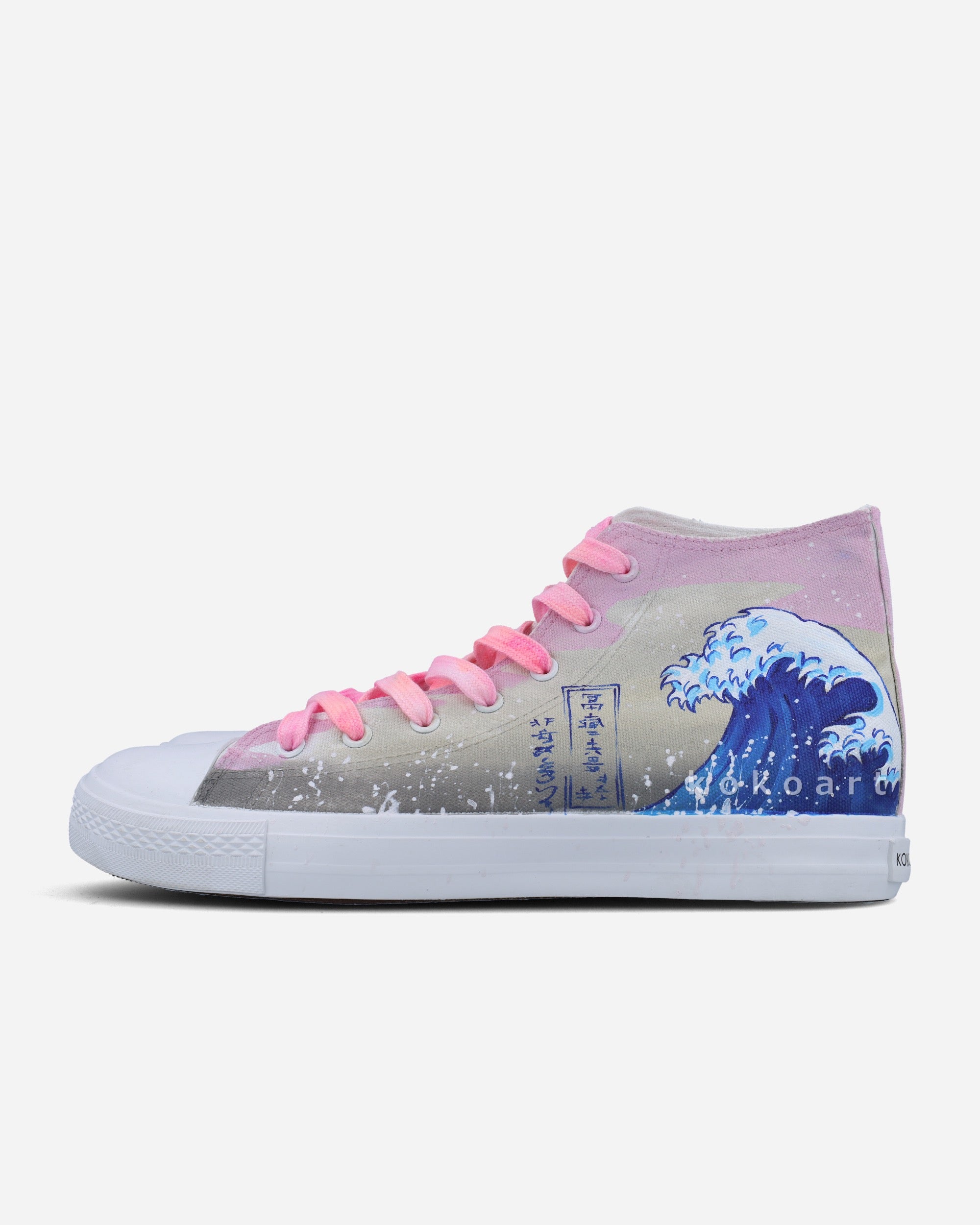 Pink Wave Hand Painted Shoes