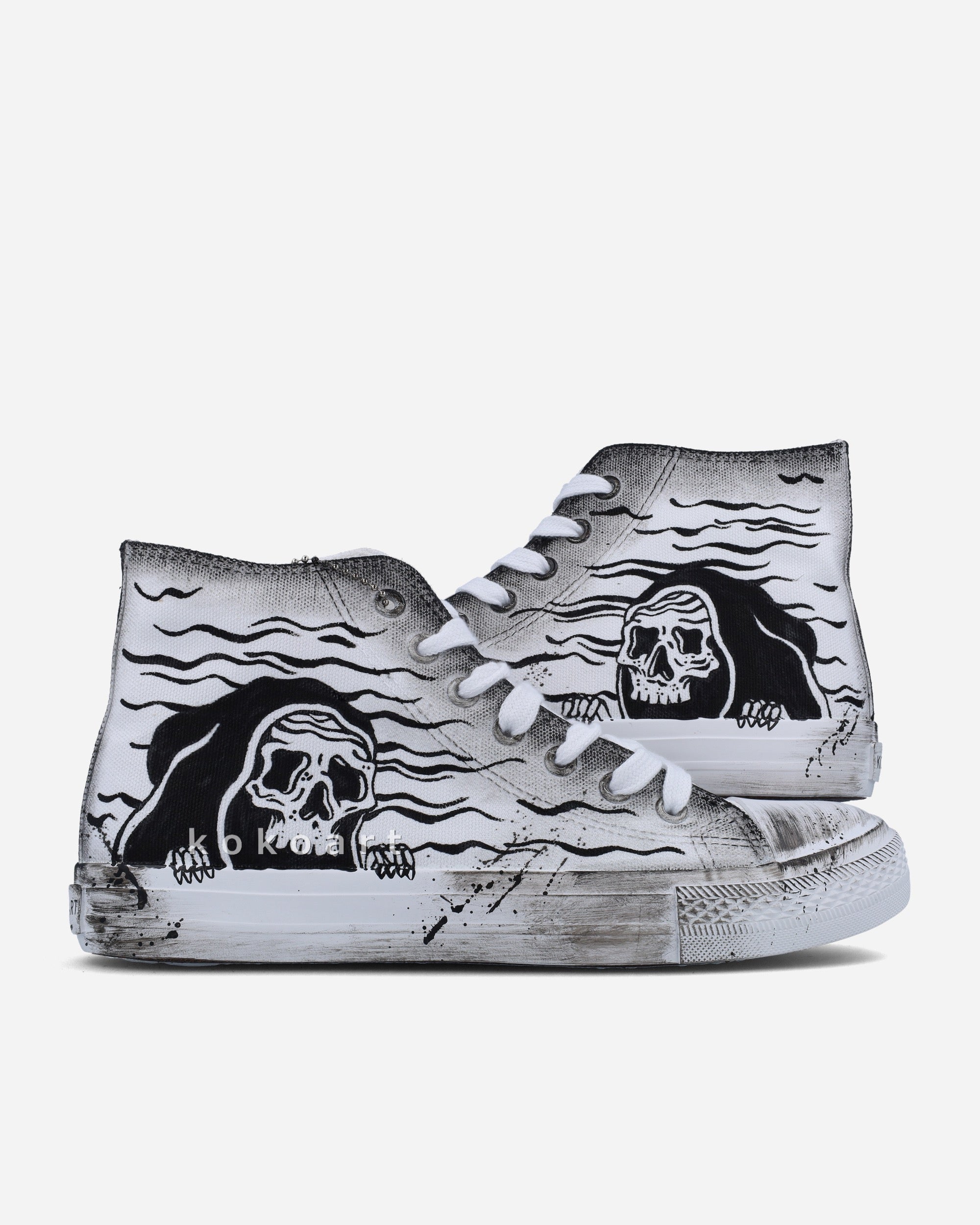 Grim Reaper Hand Painted Shoes