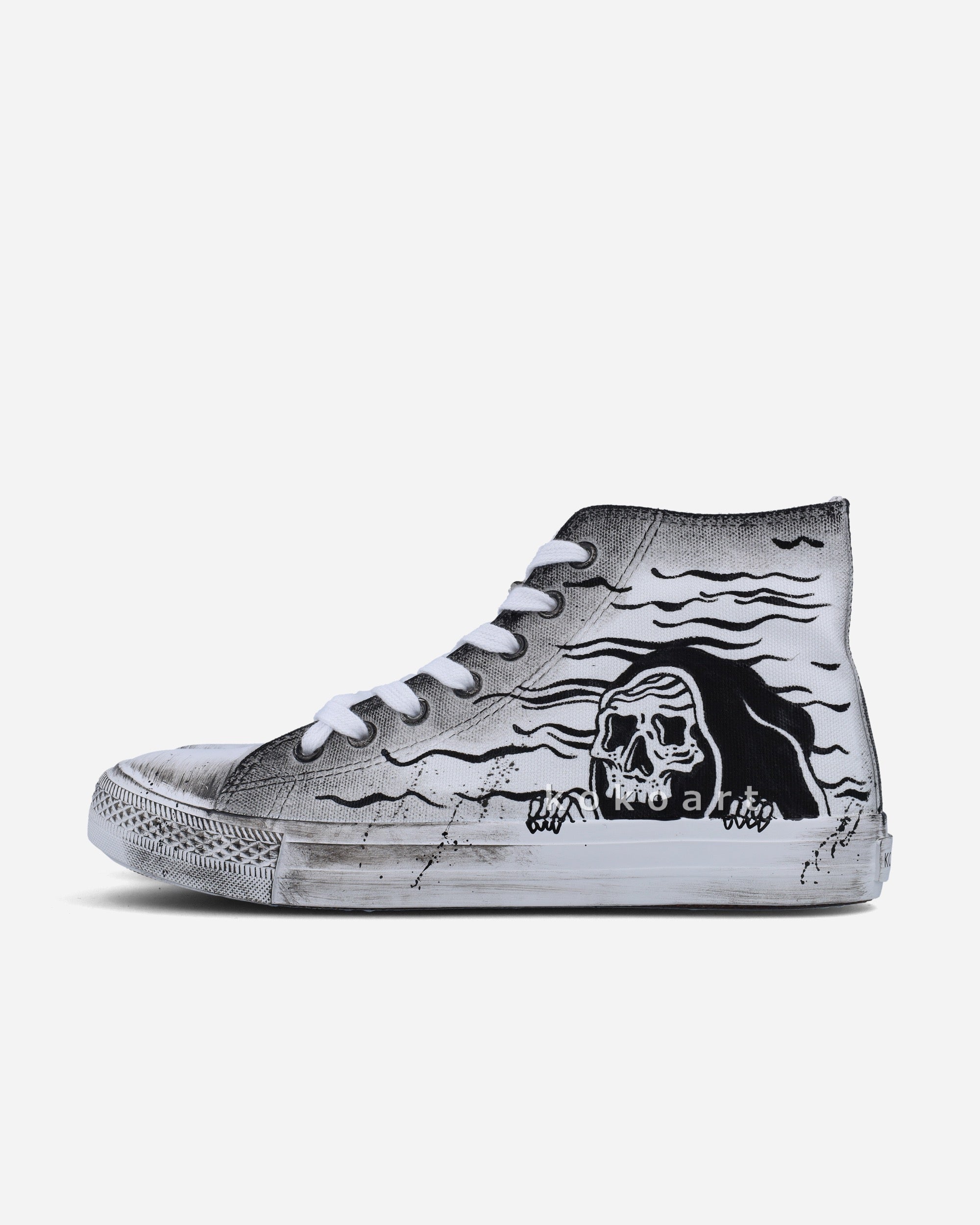 Grim Reaper Hand Painted Shoes
