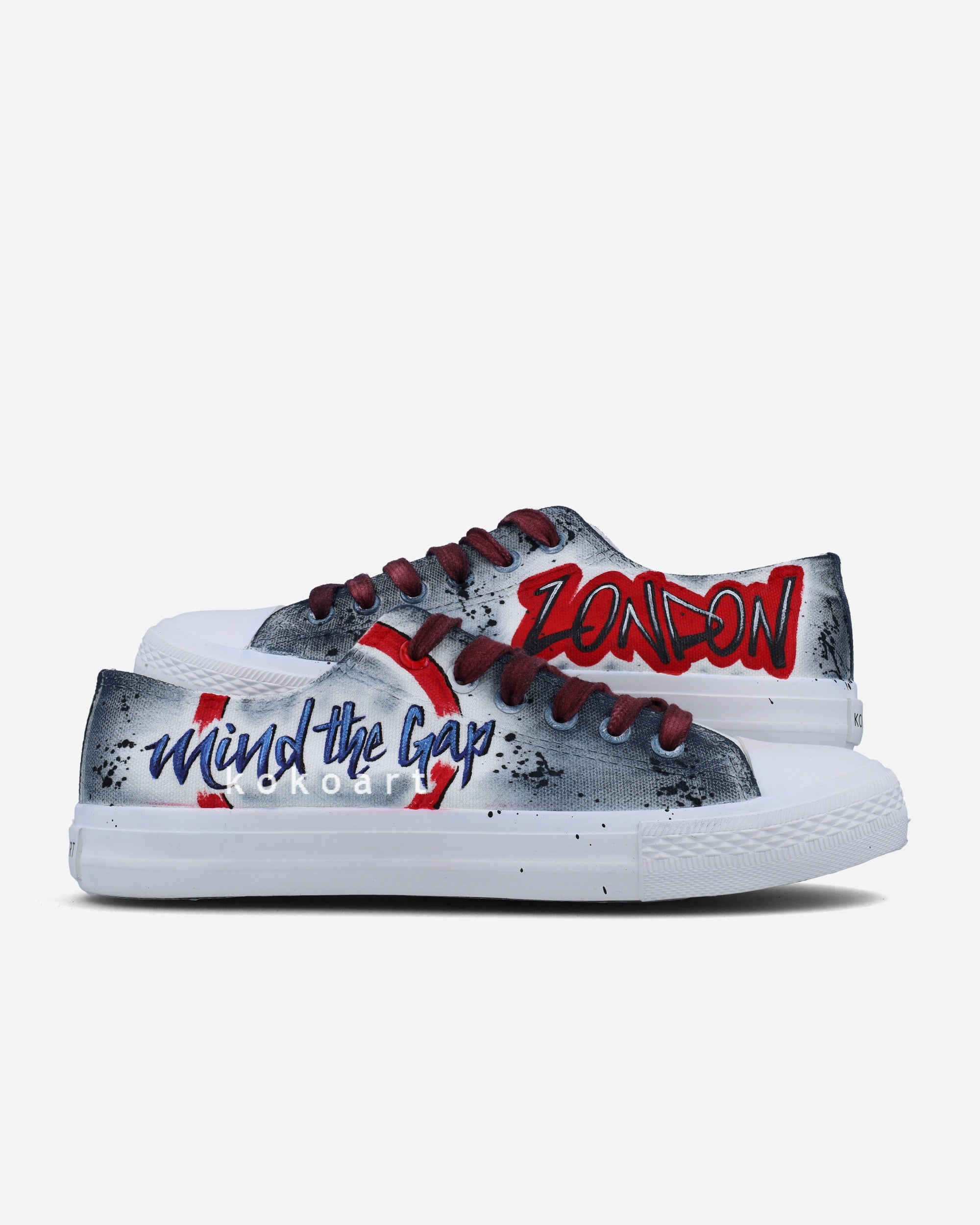 London Mind the Gap Hand Painted Shoes
