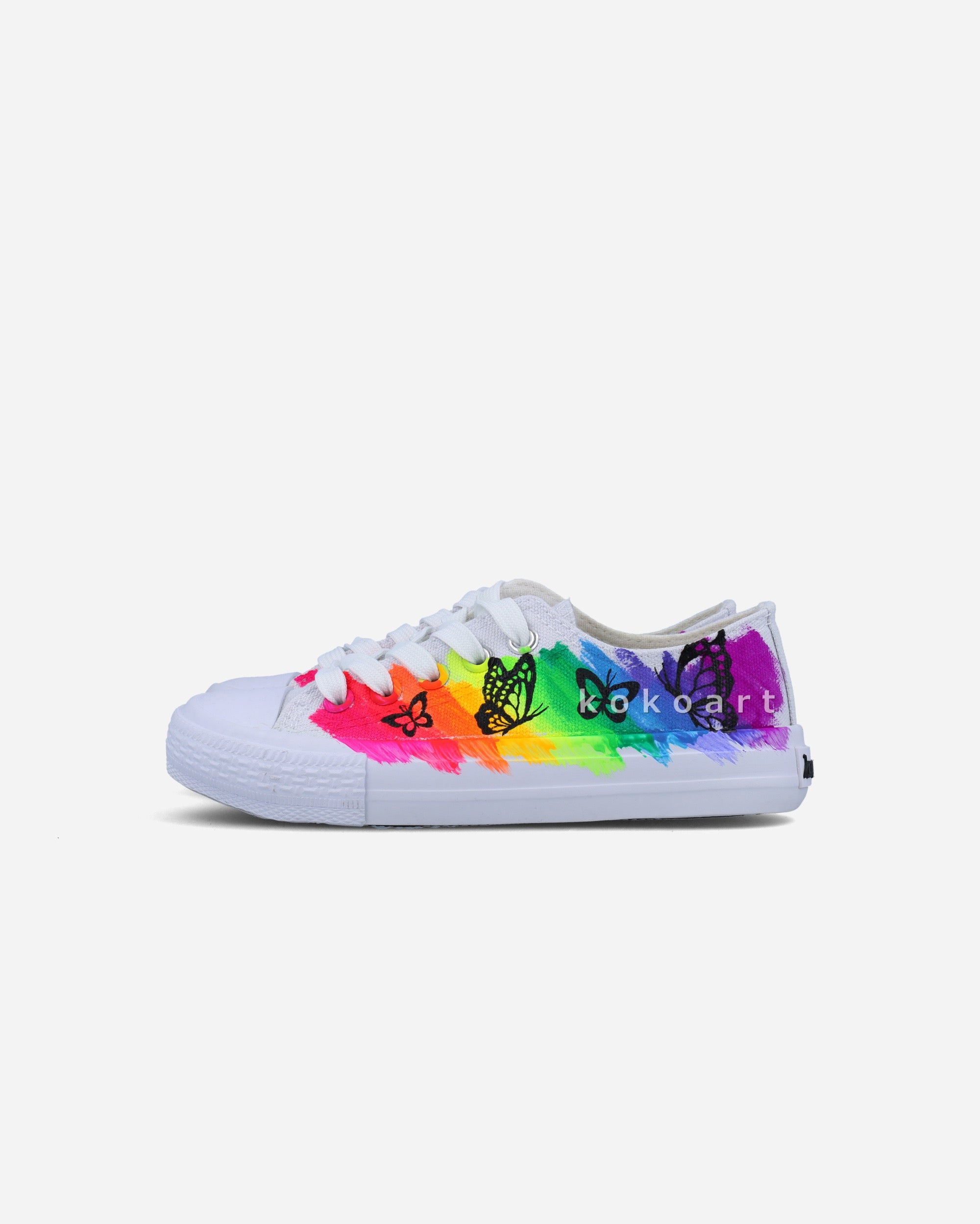 Neon Splatters Butterflies Hand Painted Shoes