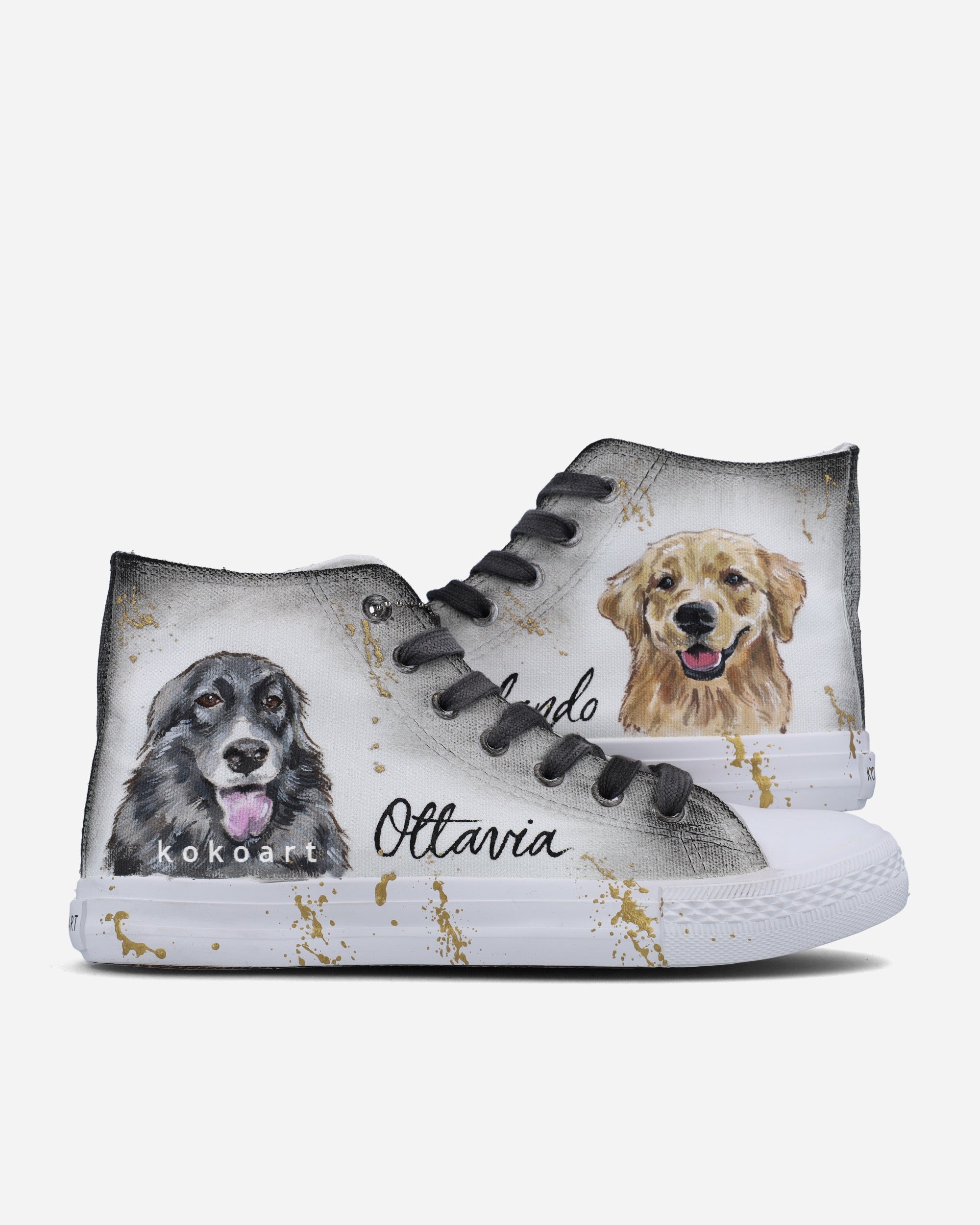 Realistic Pet Portrait Hand Painted Shoes