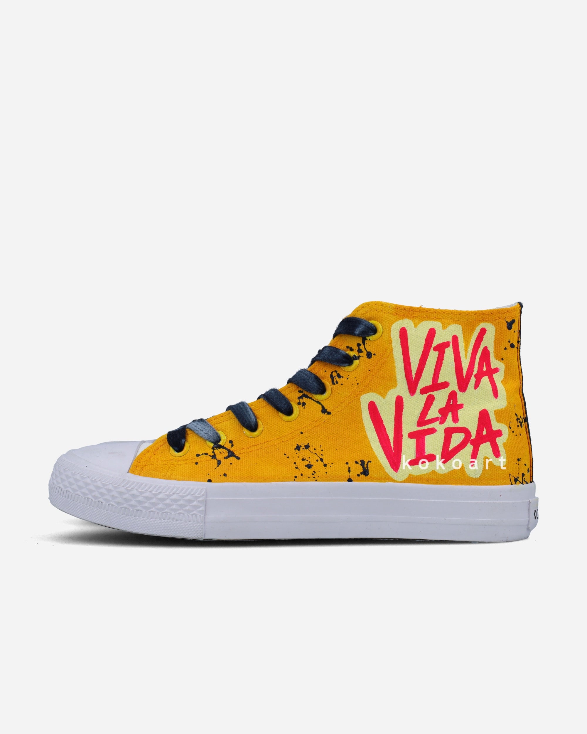 Frida Kahlo Pop Art Yellow Hand Painted Shoes