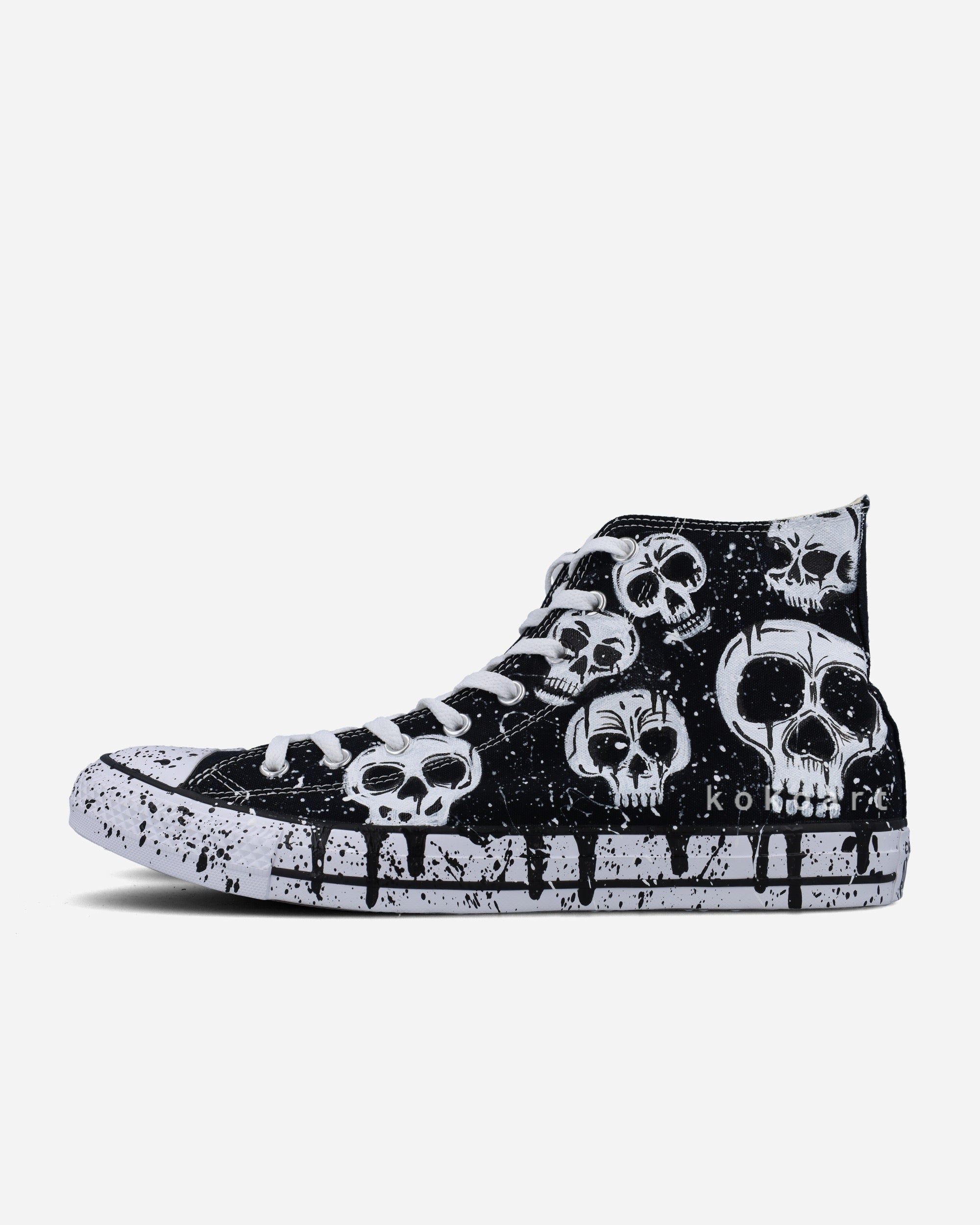 All Star Hand Painted Melting Skulls