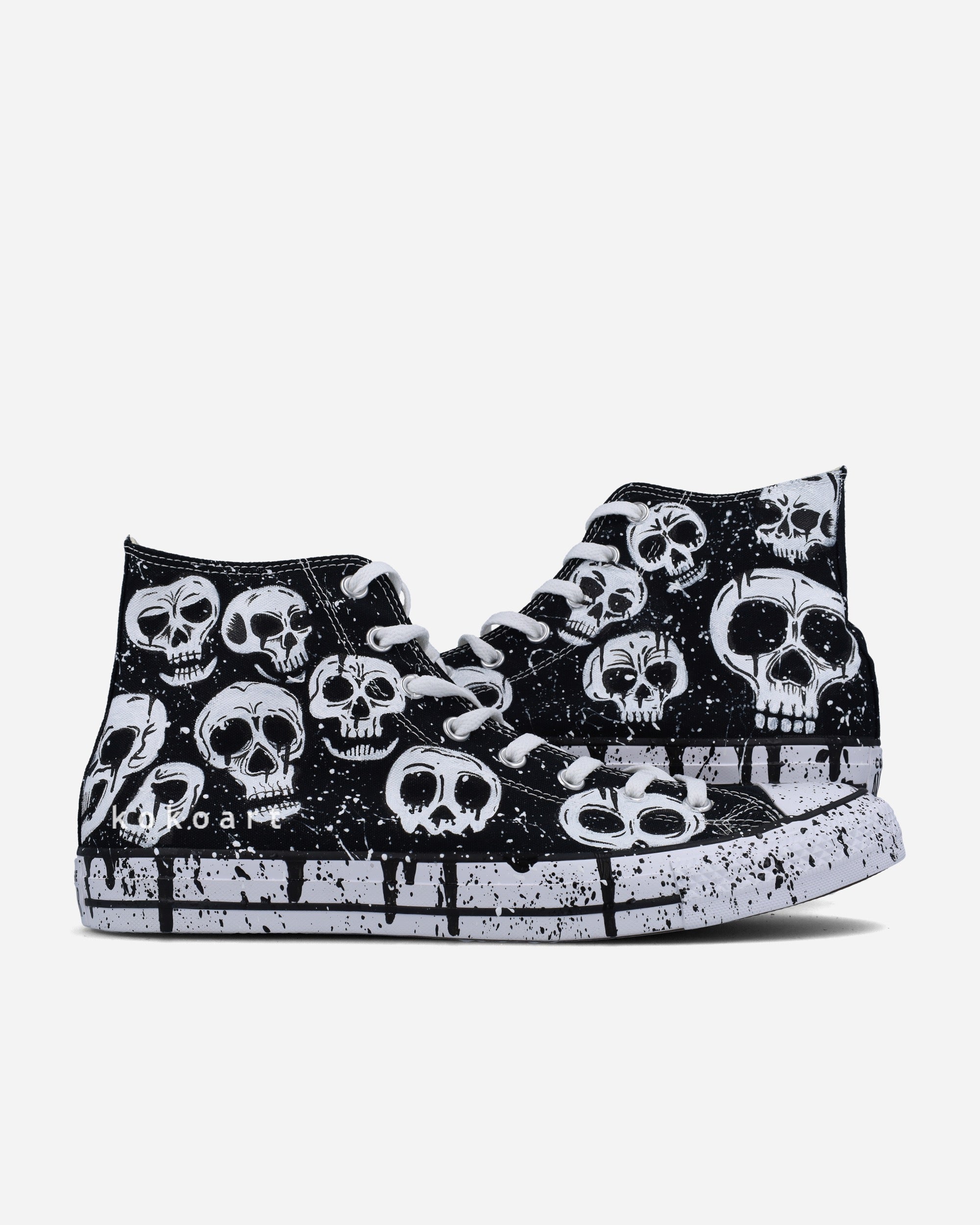 All Star Hand Painted Melting Skulls