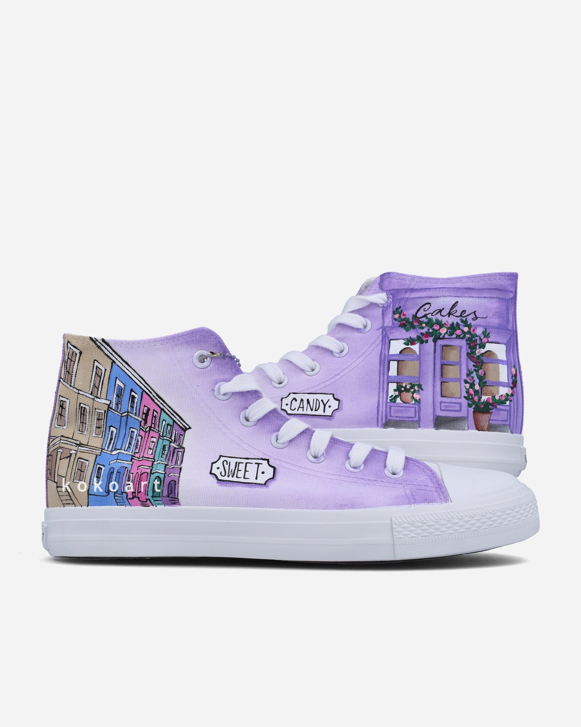 London Lilac Hand Painted Shoes