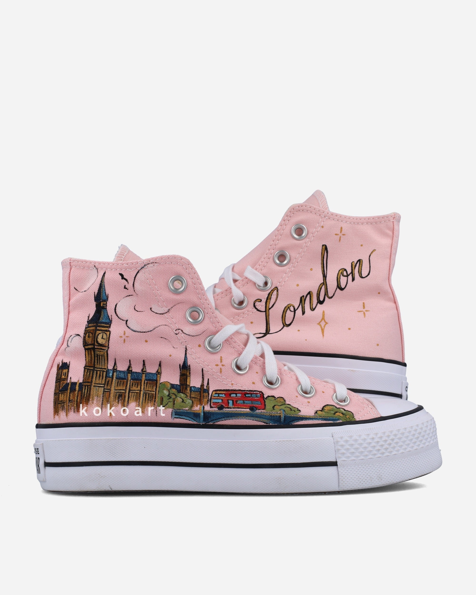 All Star Platforms Hand Painted London Design