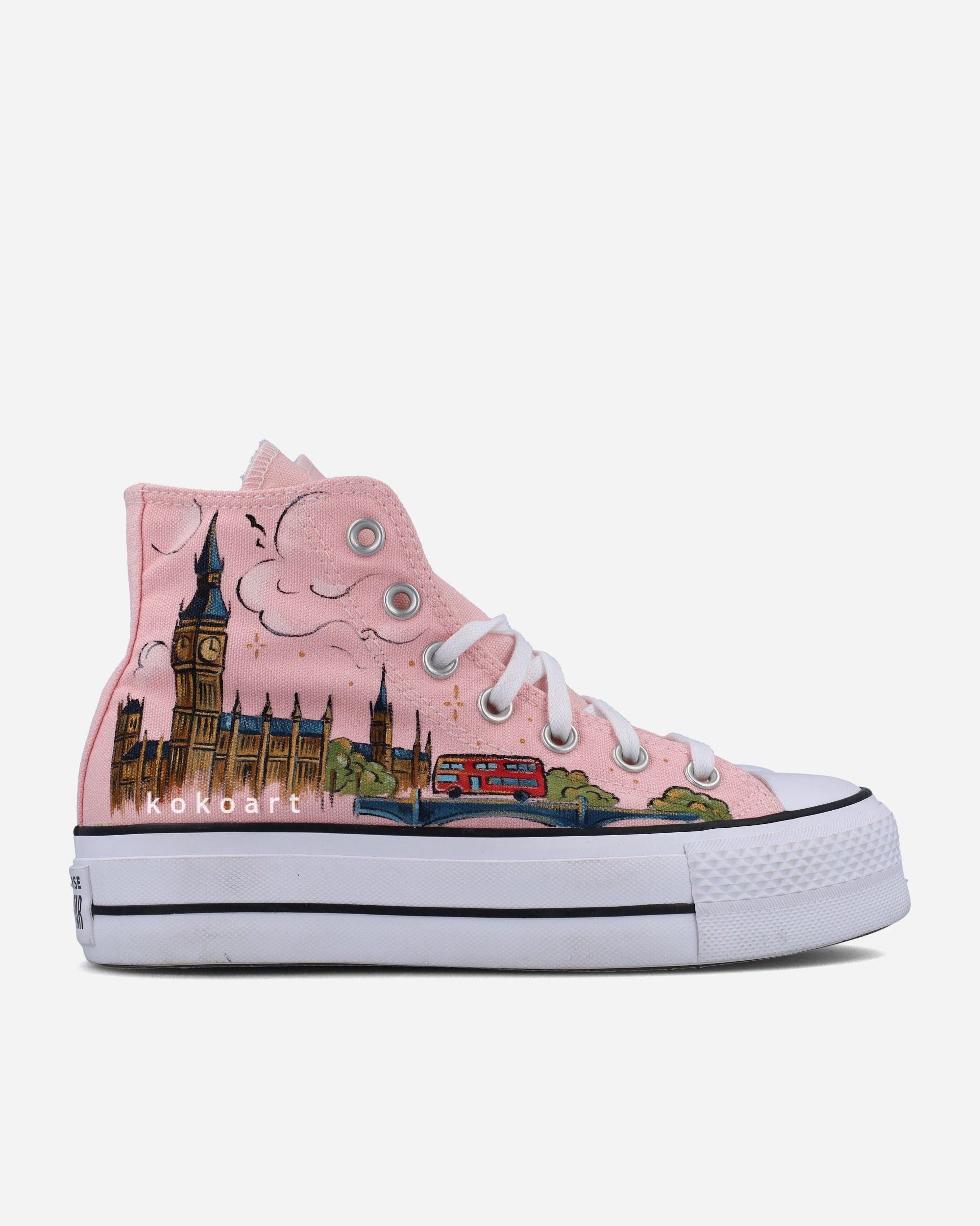All Star Platforms Hand Painted London Design