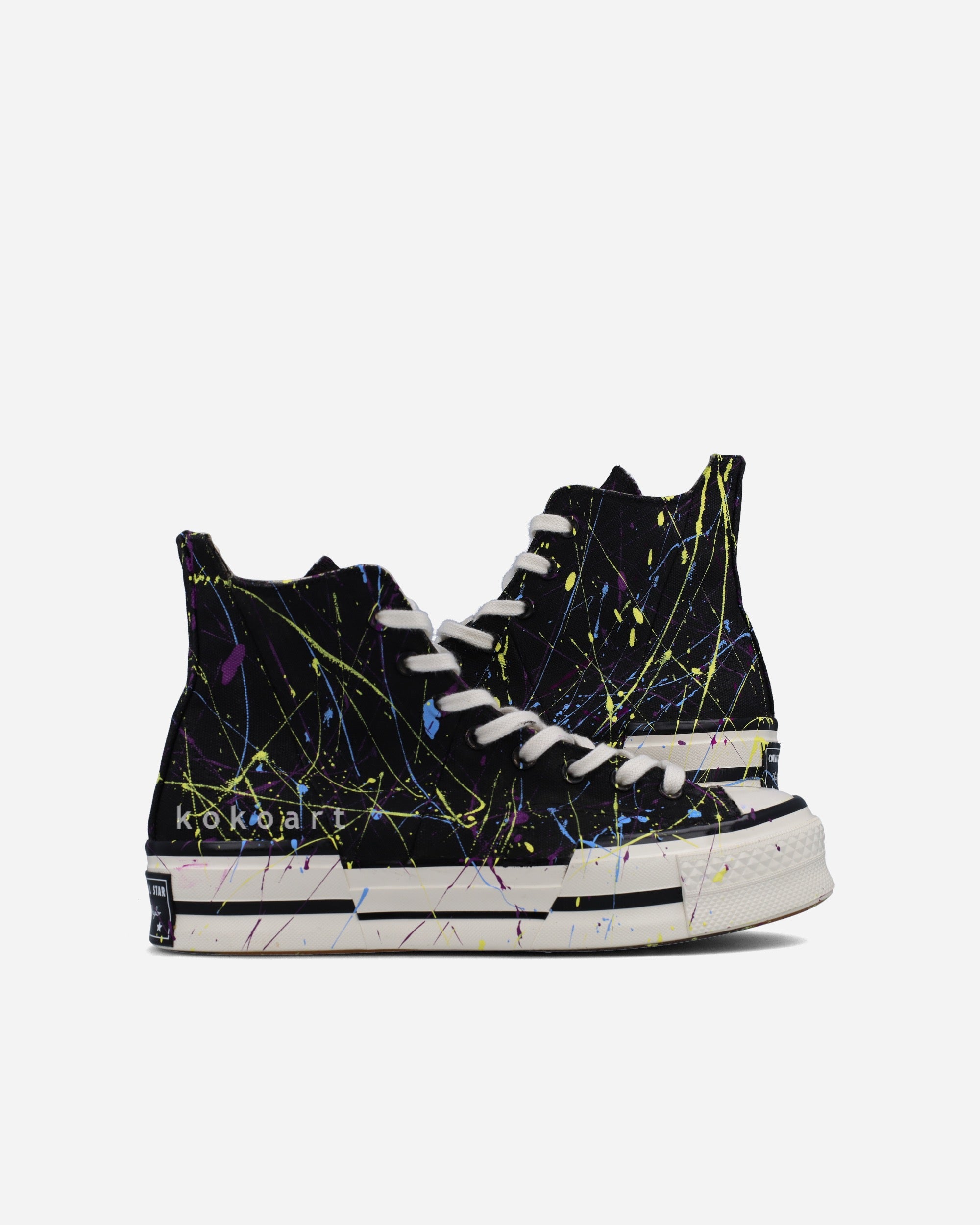 All Star Platforms Hand Painted Paint Splatters