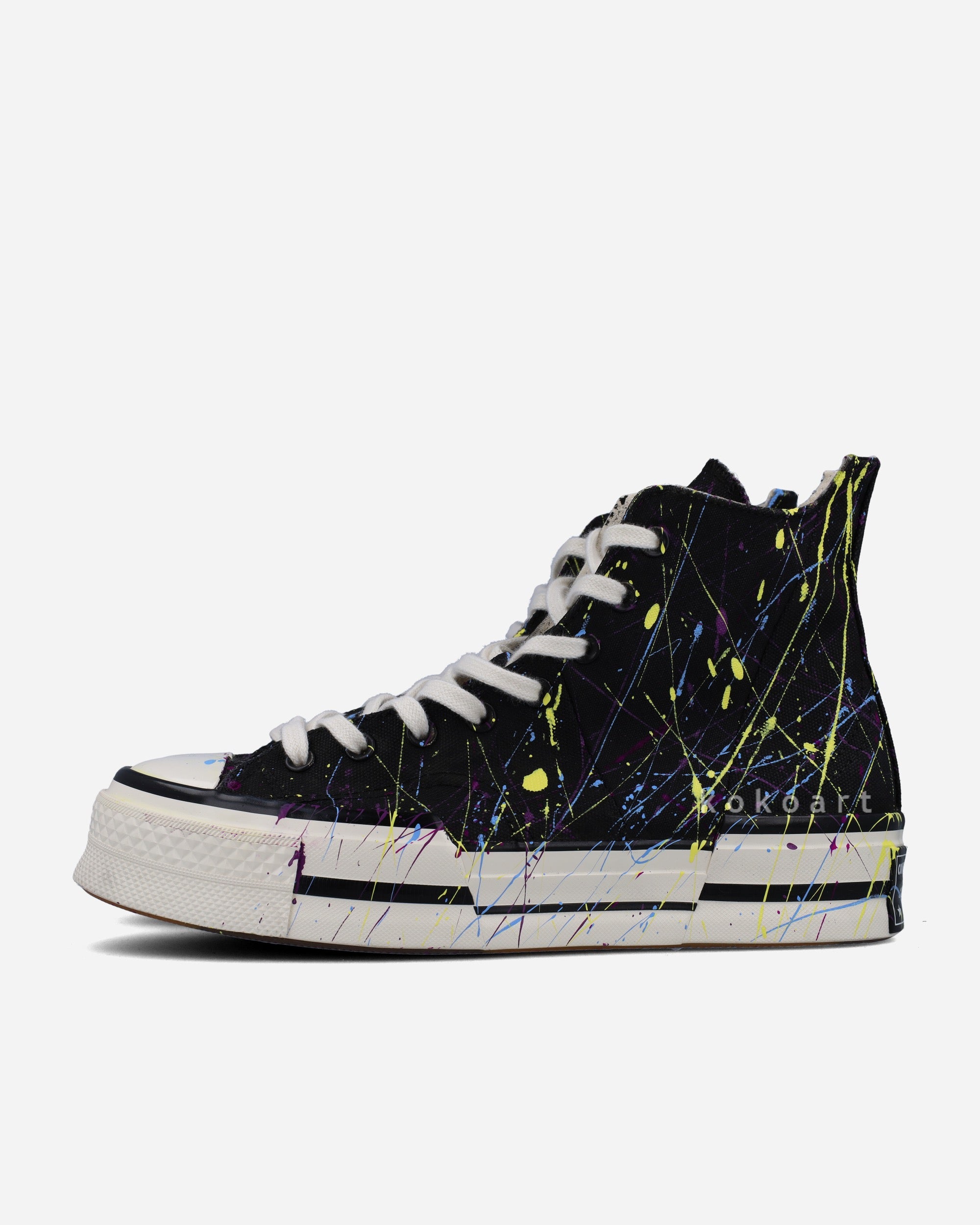 All Star Platforms Hand Painted Paint Splatters