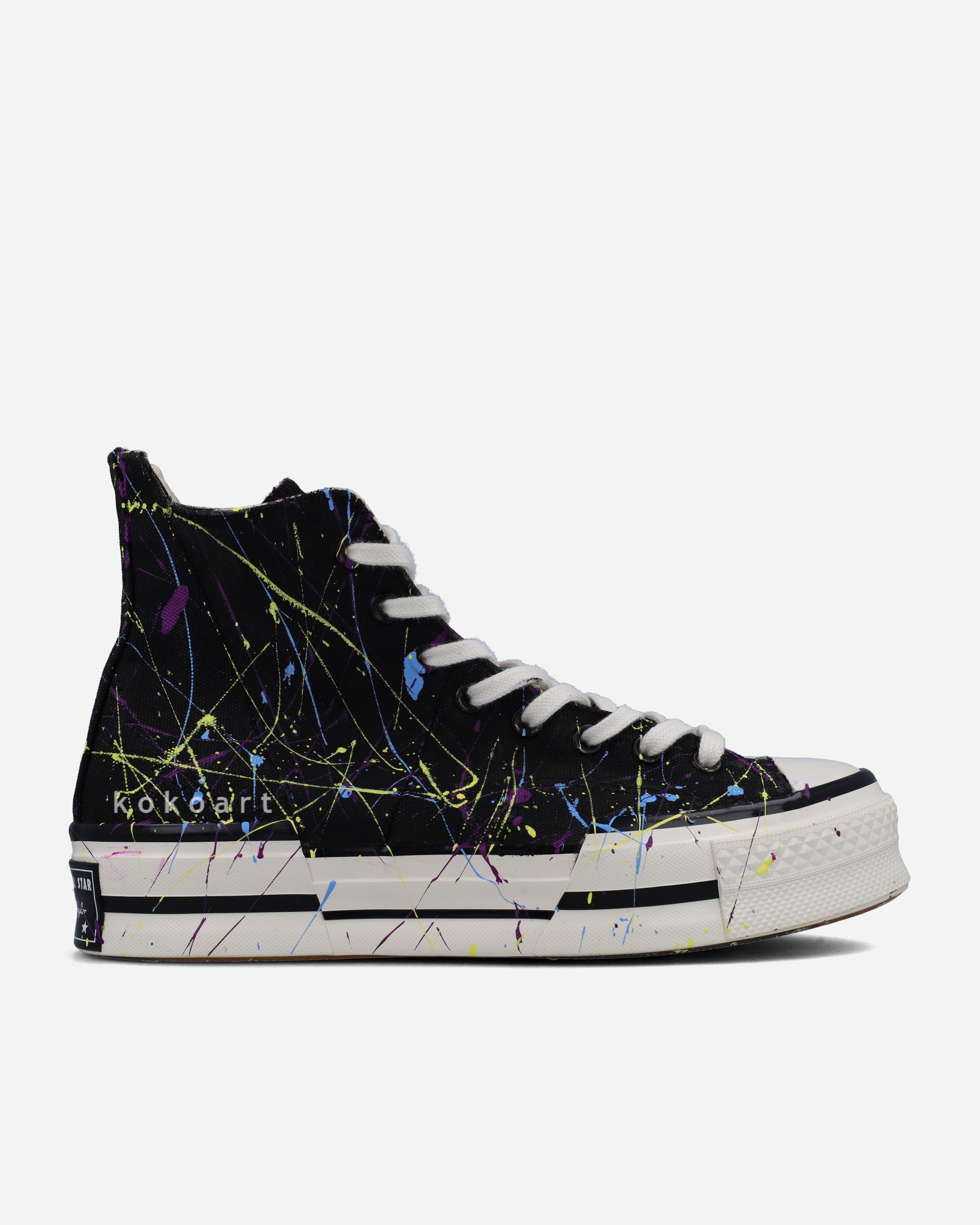 All Star Platforms Hand Painted Paint Splatters