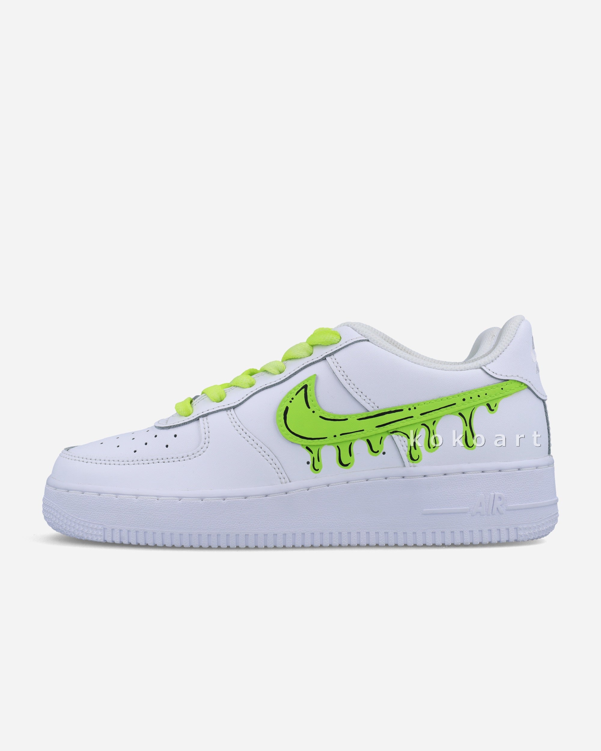AF1 Neon Green Dripping