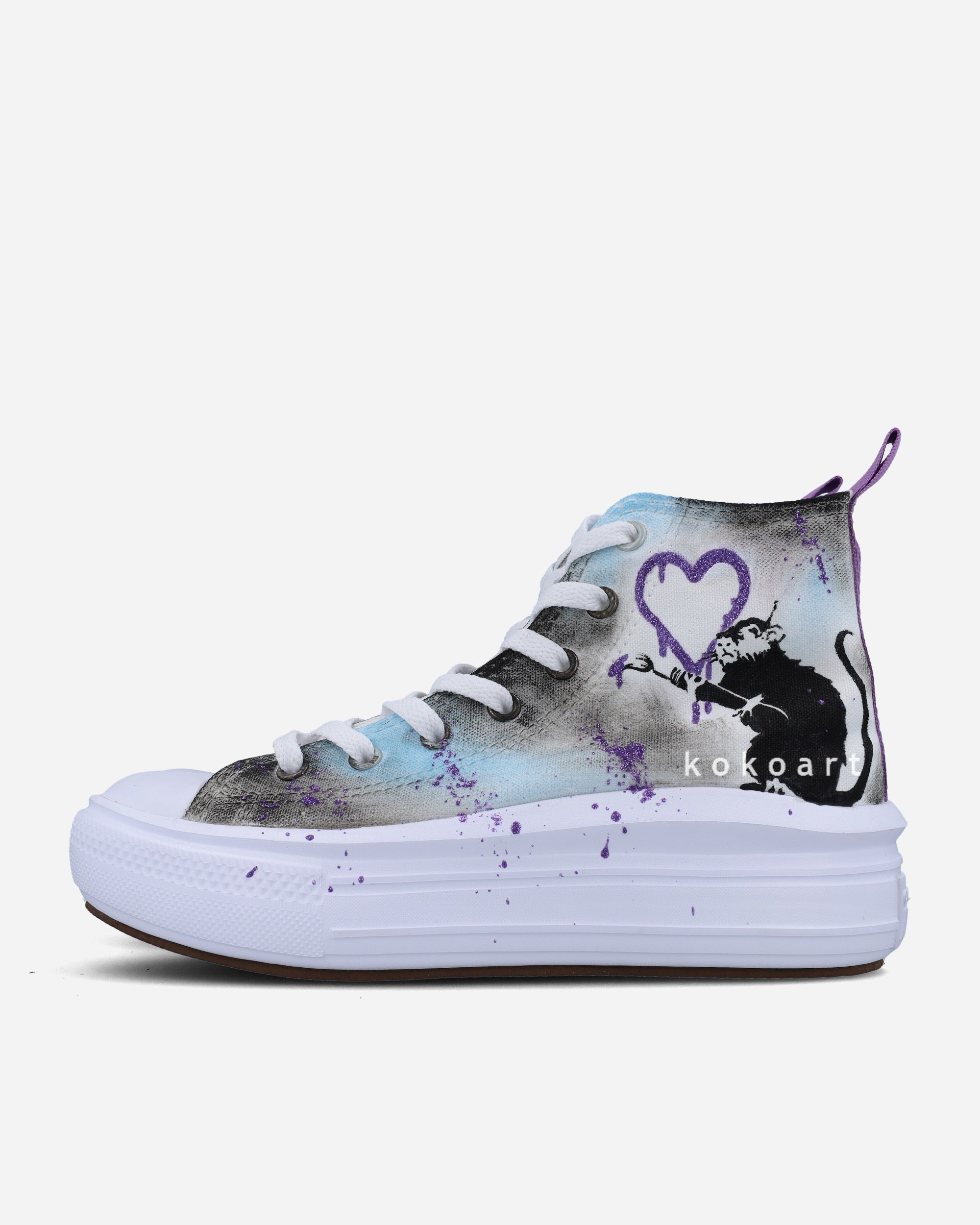 All Star Platforms Hand Painted Graffiti Design