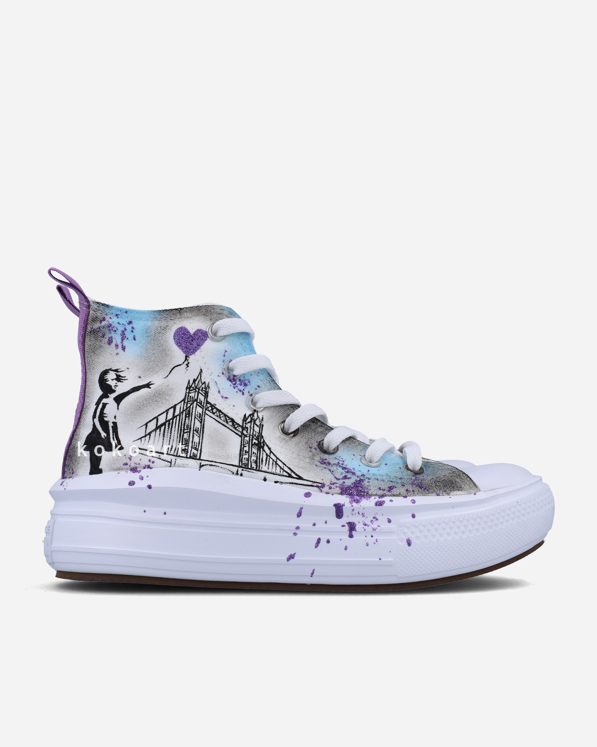 All Star Platforms Hand Painted Graffiti Design