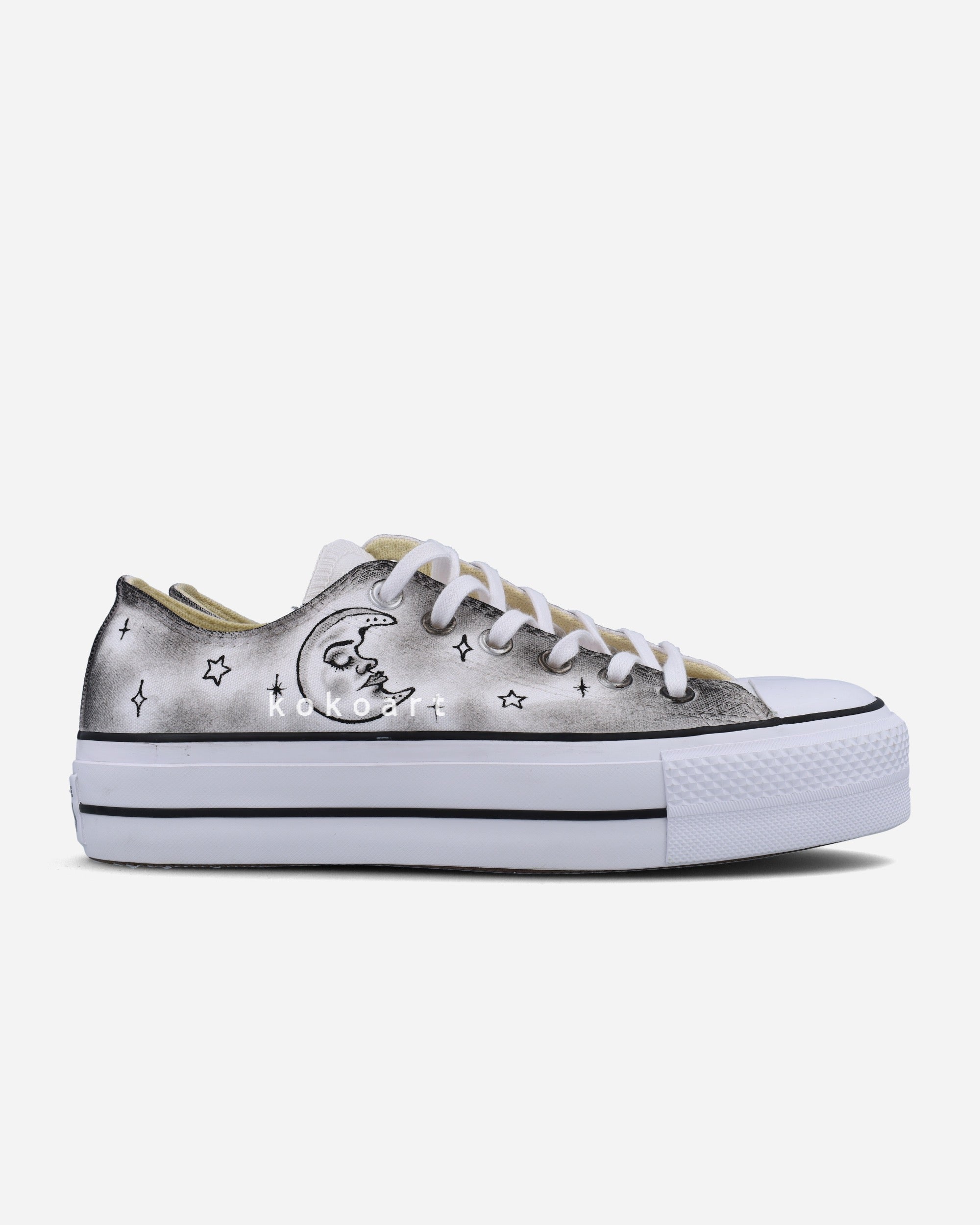 All Star Platforms Hand Painted Sun and Moon