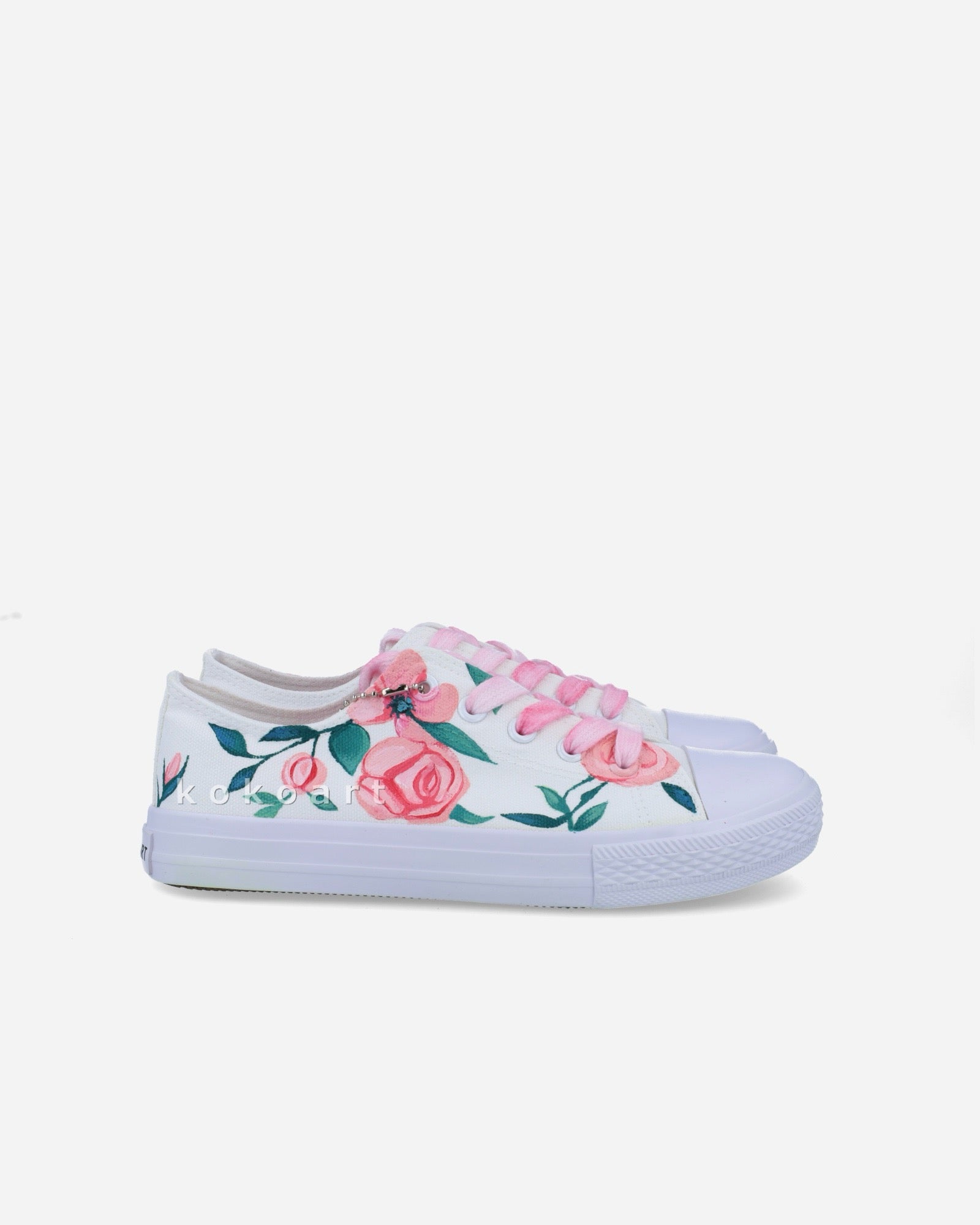 Pink Roses Hand Painted Shoes