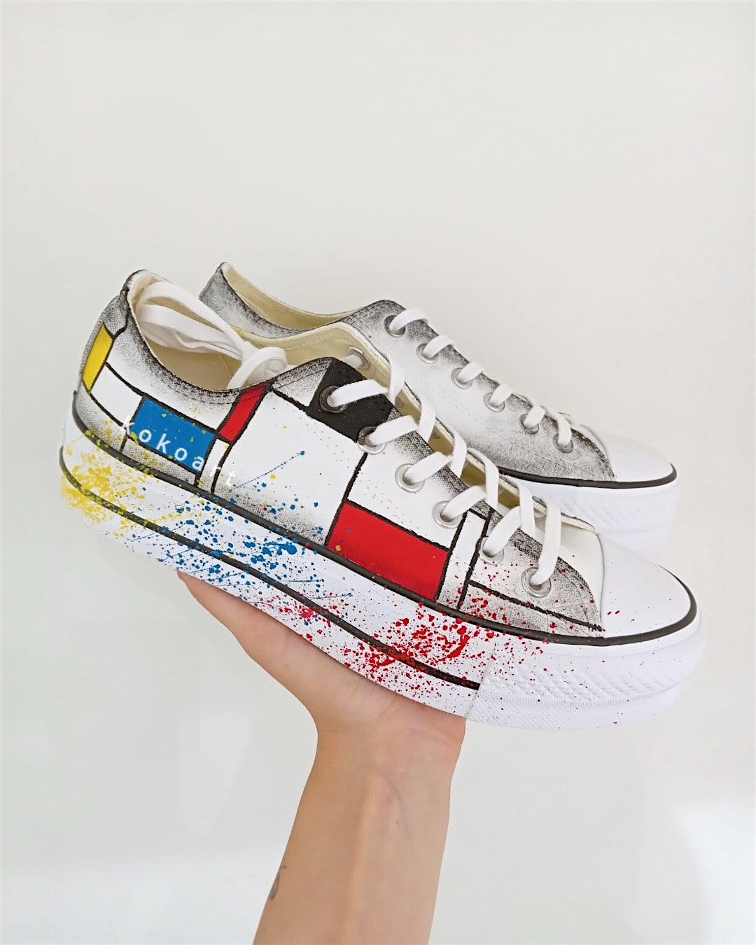 All Star Platforms Hand Painted Mondrian