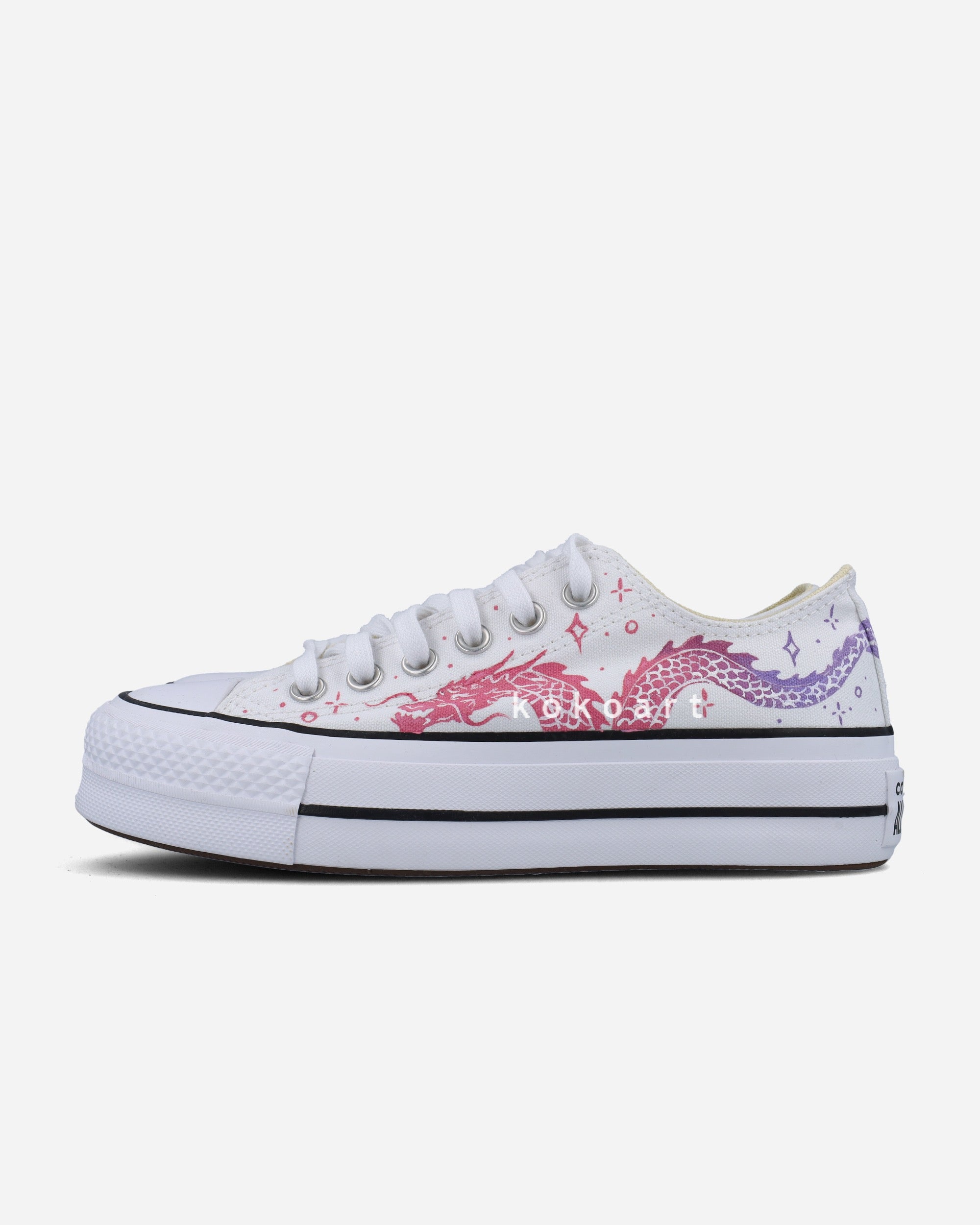 All Star Platforms Hand Painted Dragon