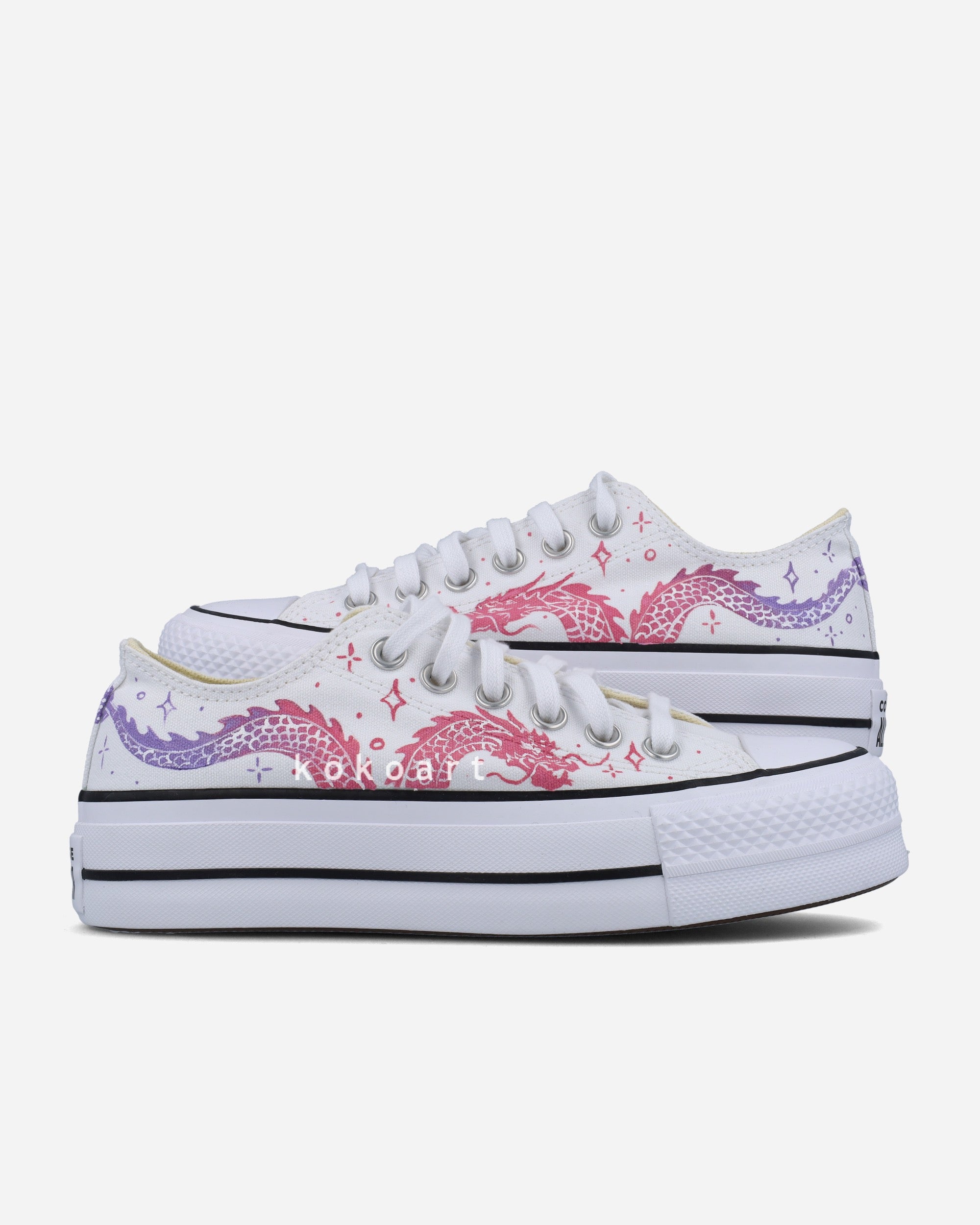 All Star Platforms Hand Painted Dragon