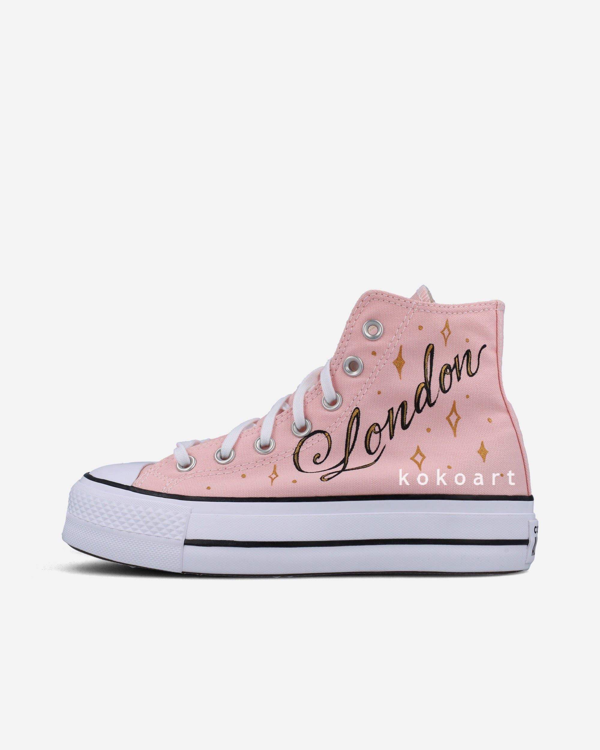 All Star Platforms Hand Painted London Skyline