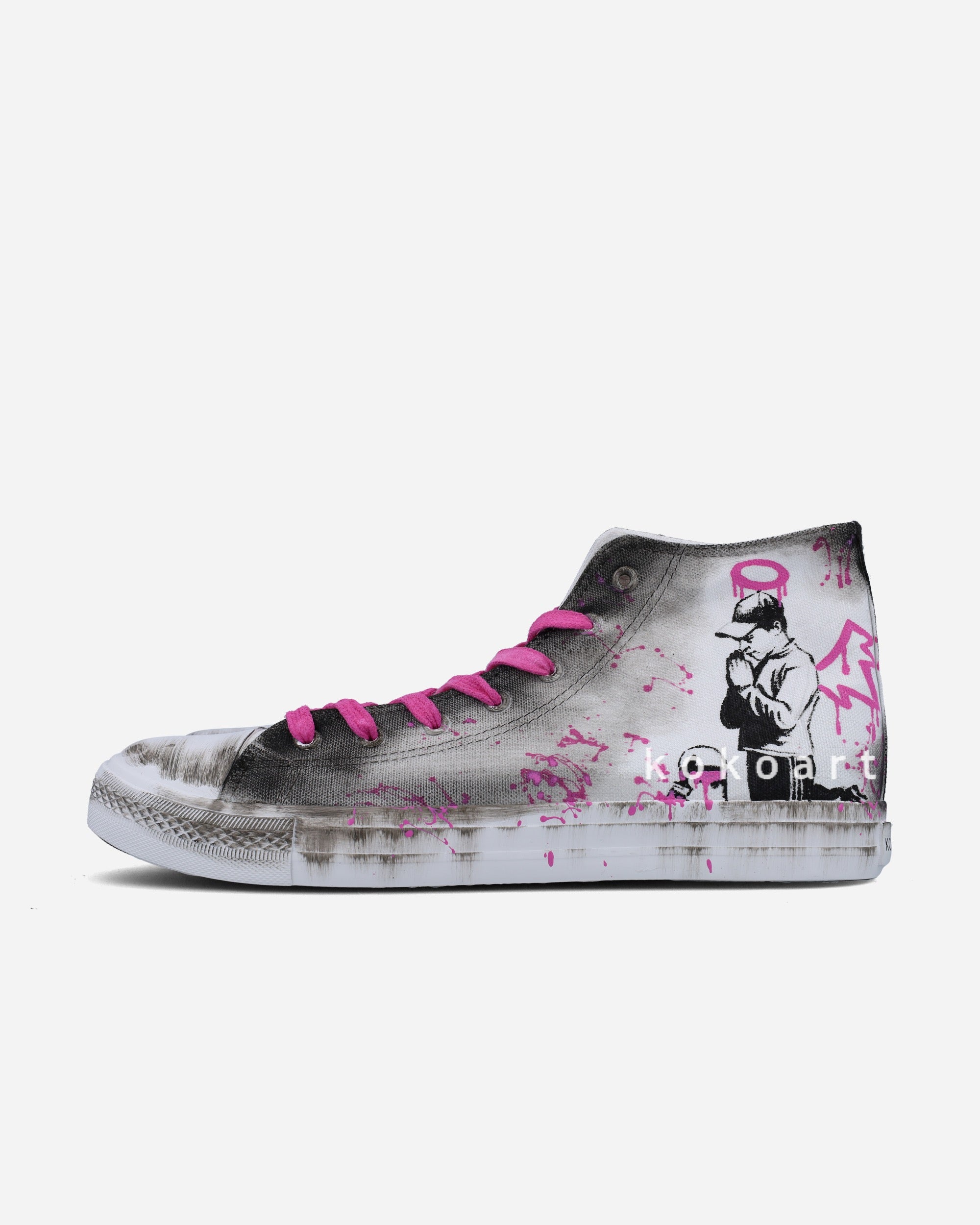 Pink Graffiti Hand Painted Shoes