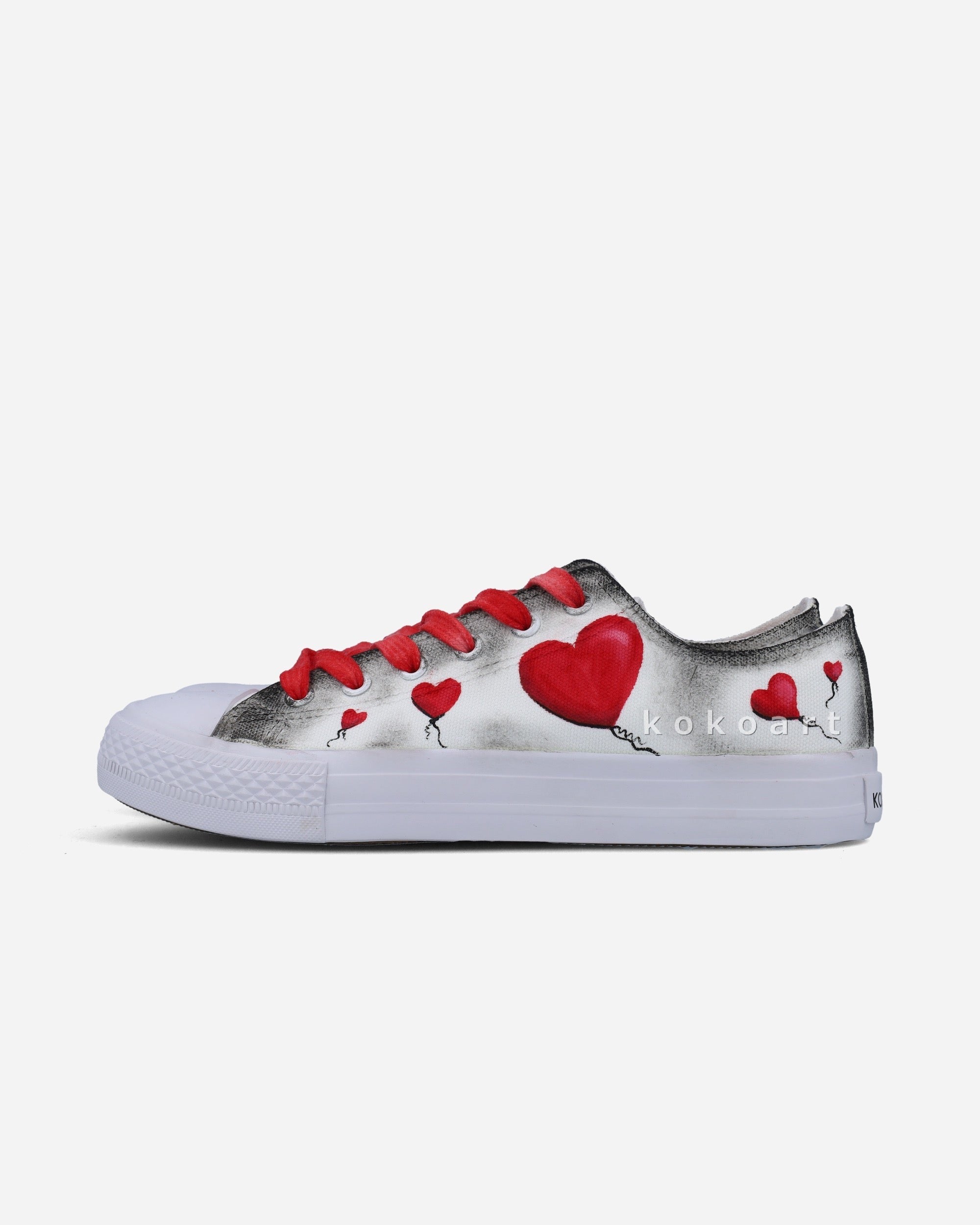Girl with Balloon Hand Painted Shoes