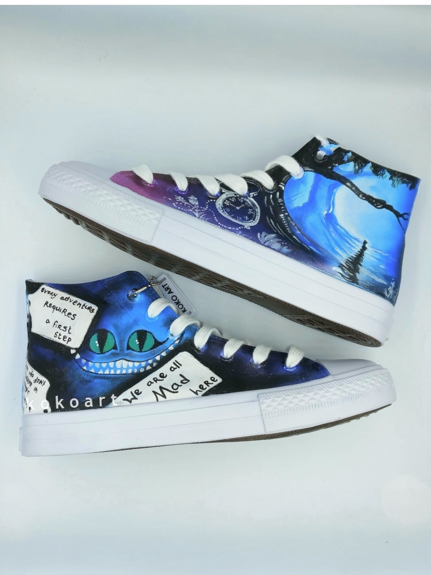We're All Mad Here Hand Painted Shoes