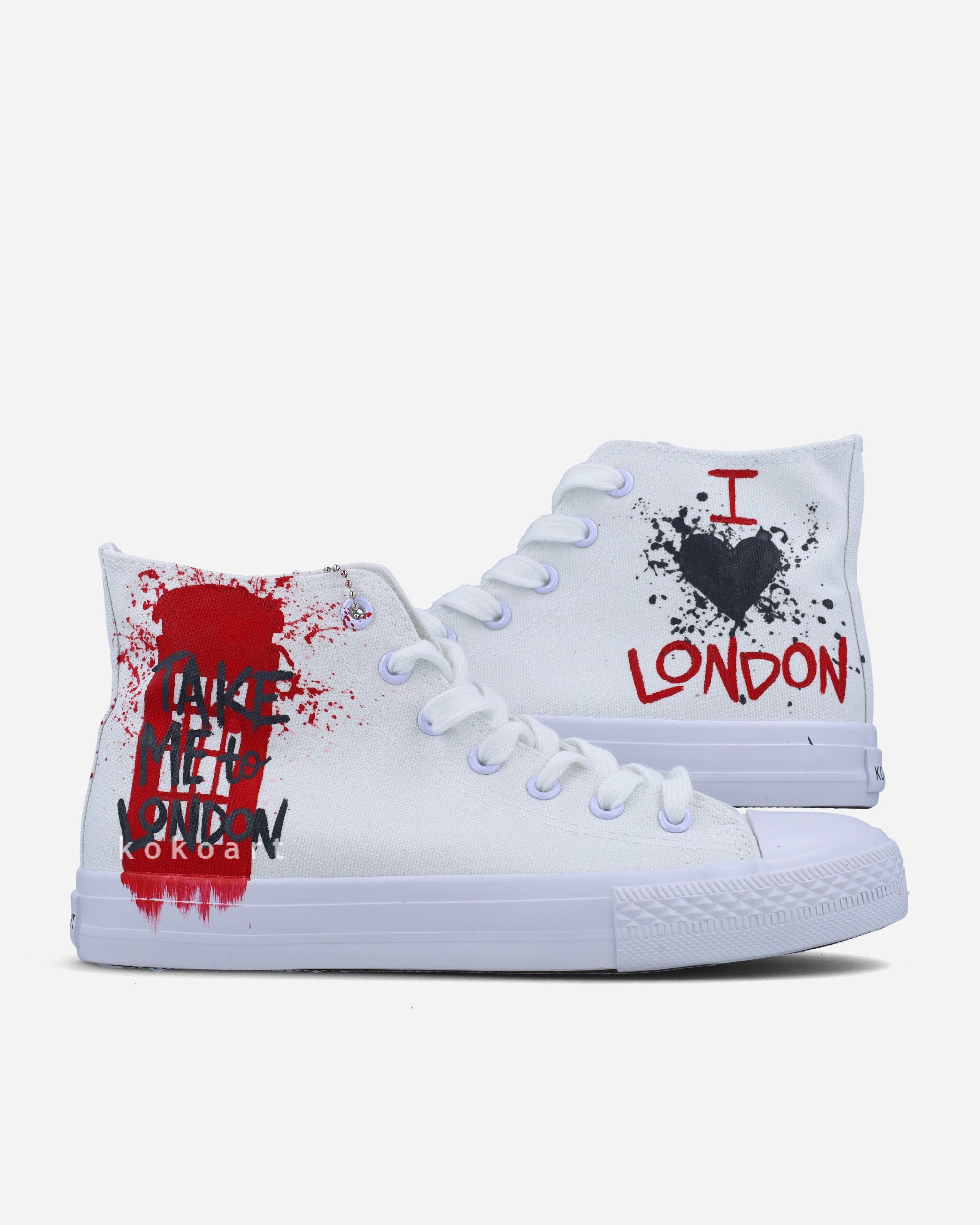 London Phone Box Hand Painted Shoes