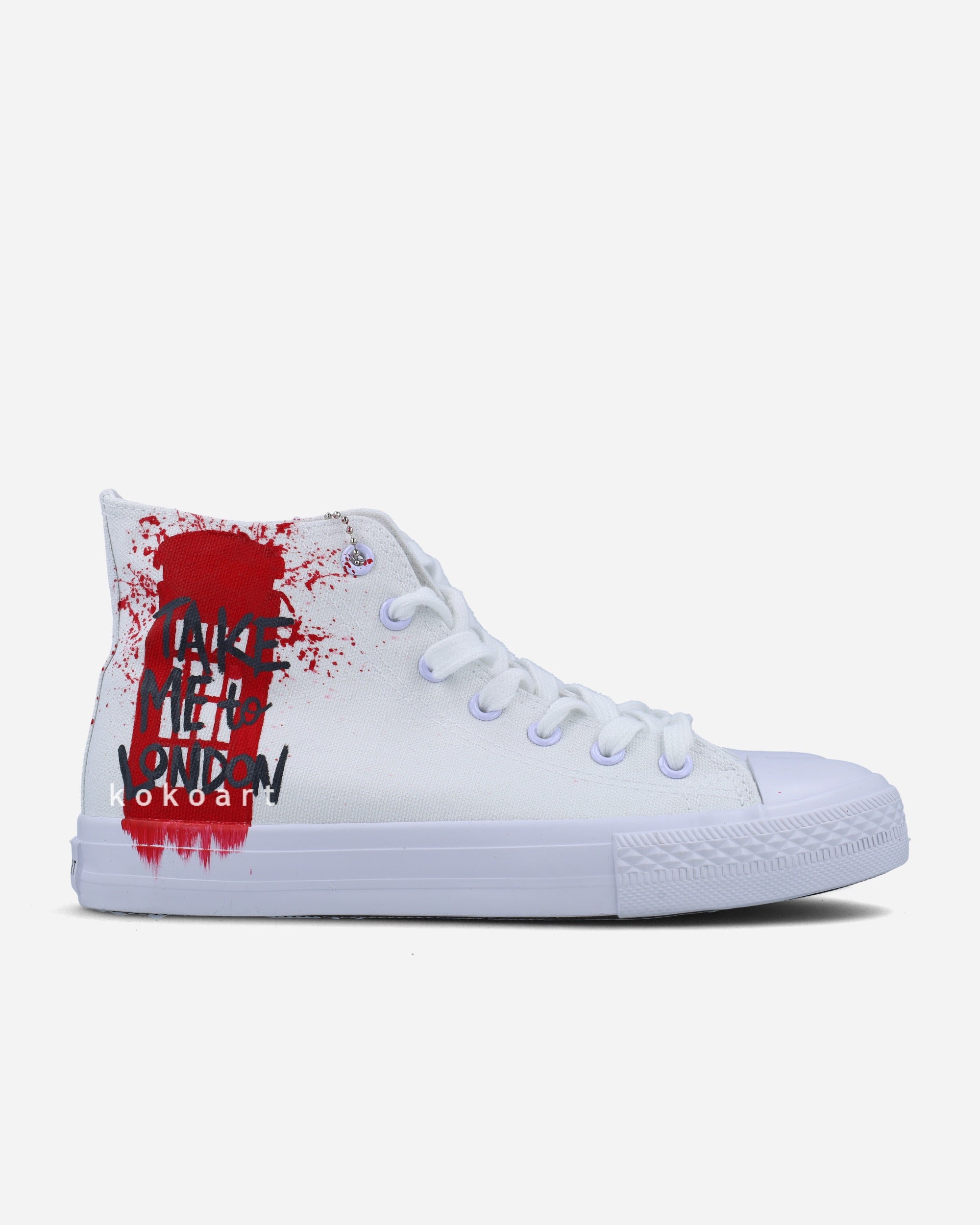 London Phone Box Hand Painted Shoes