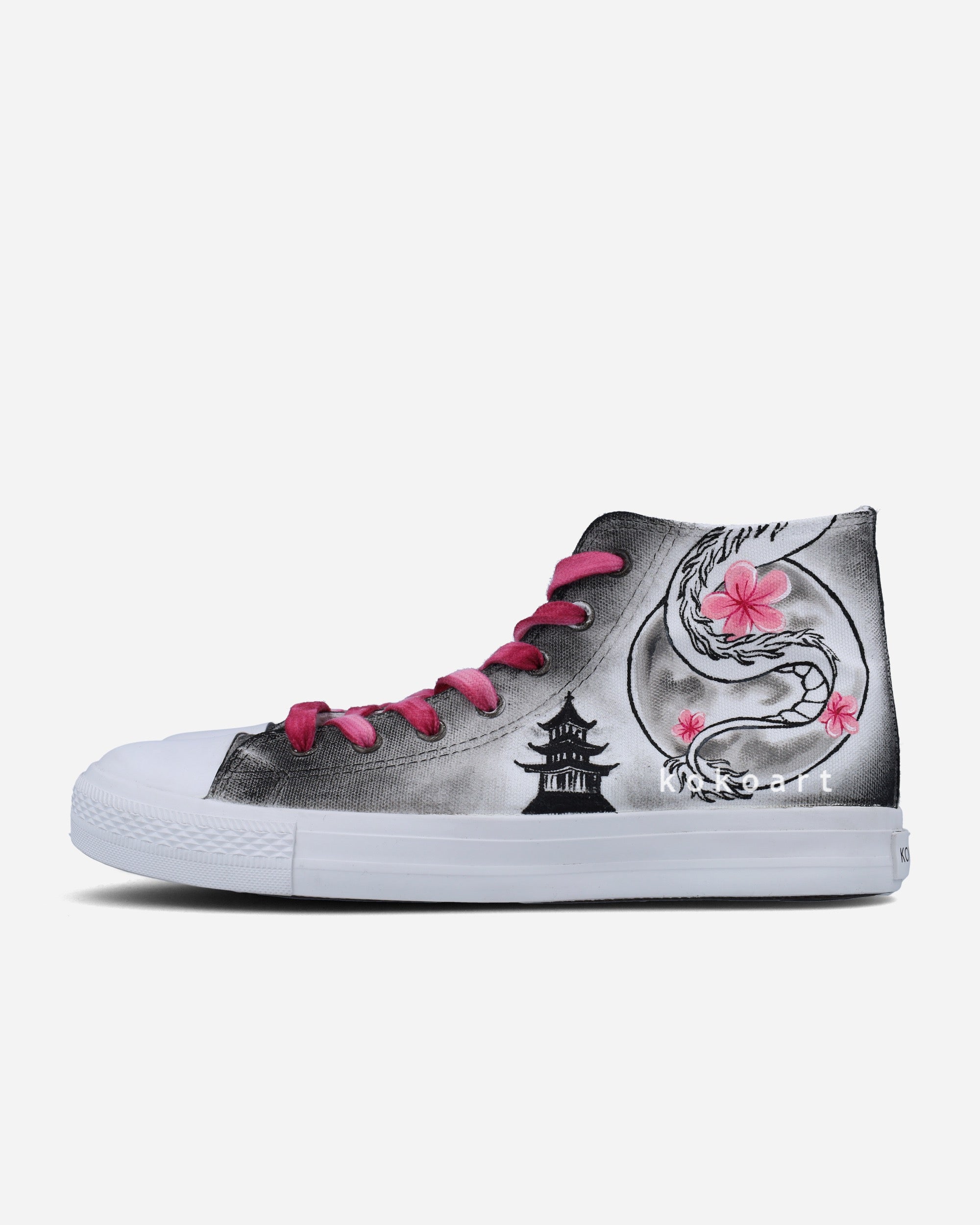 Dragon Sakura Hand Painted Shoes