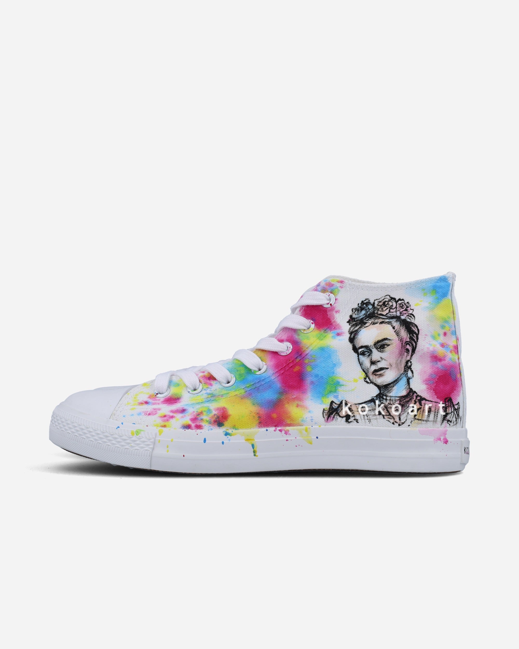 Frida Kahlo Sketchy Portrait Hand Painted Shoes