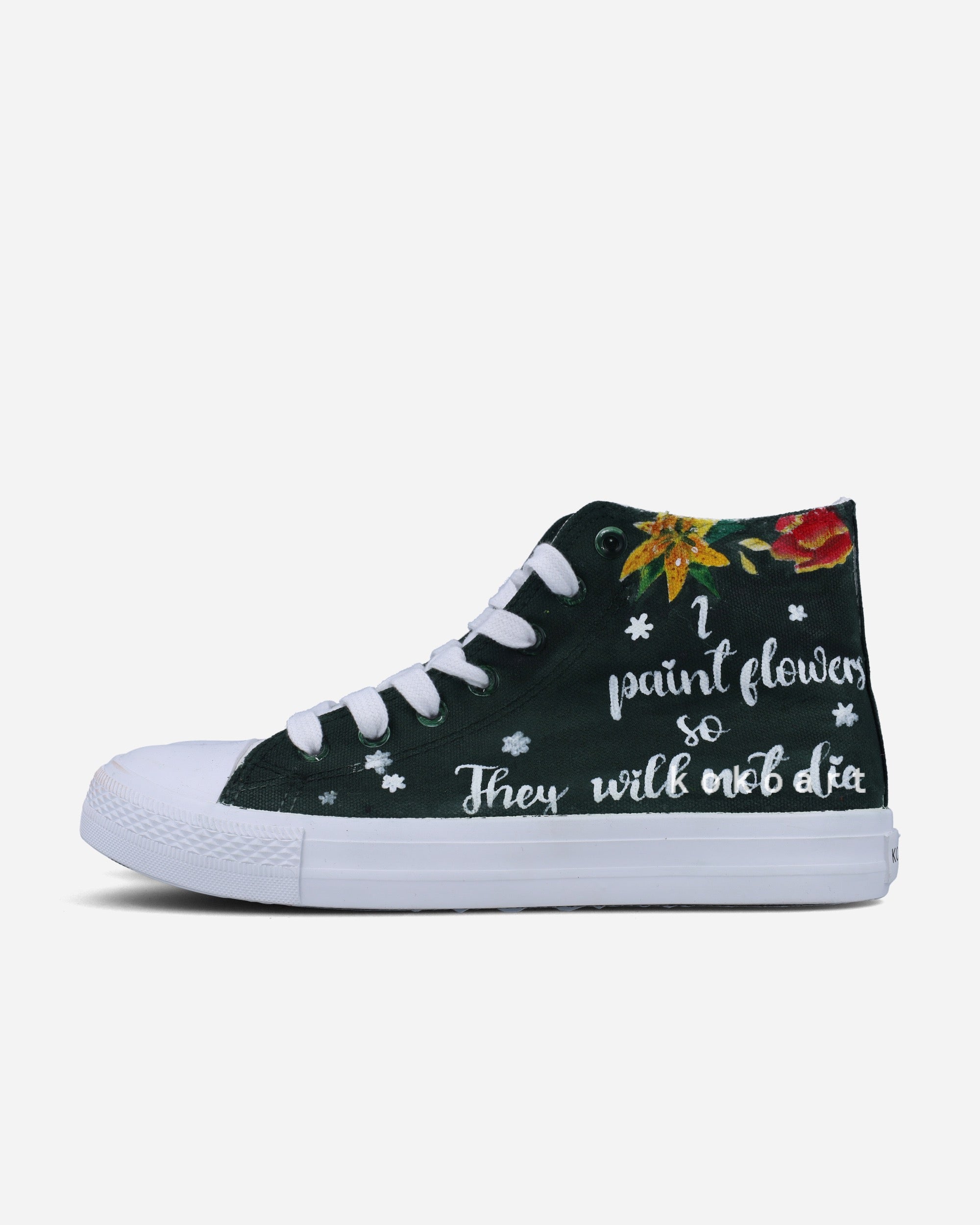Frida Kahlo Flowers Hand Painted Shoes