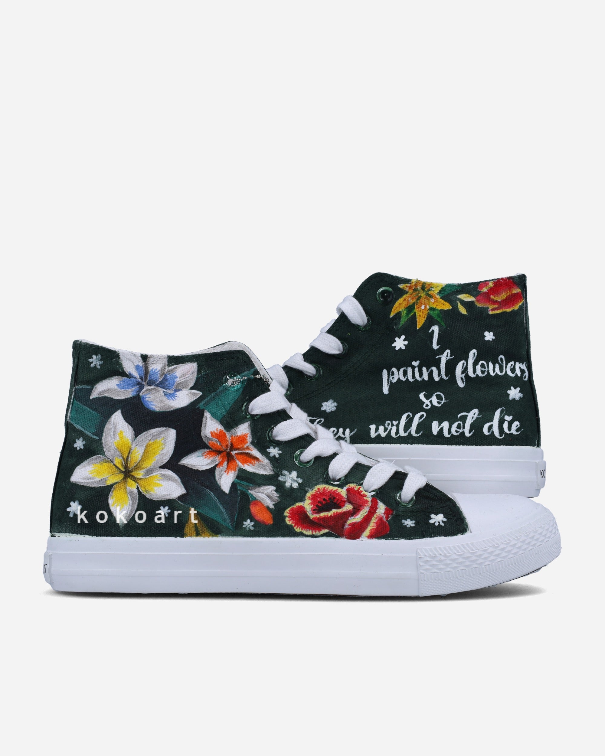 Frida Kahlo Flowers Hand Painted Shoes