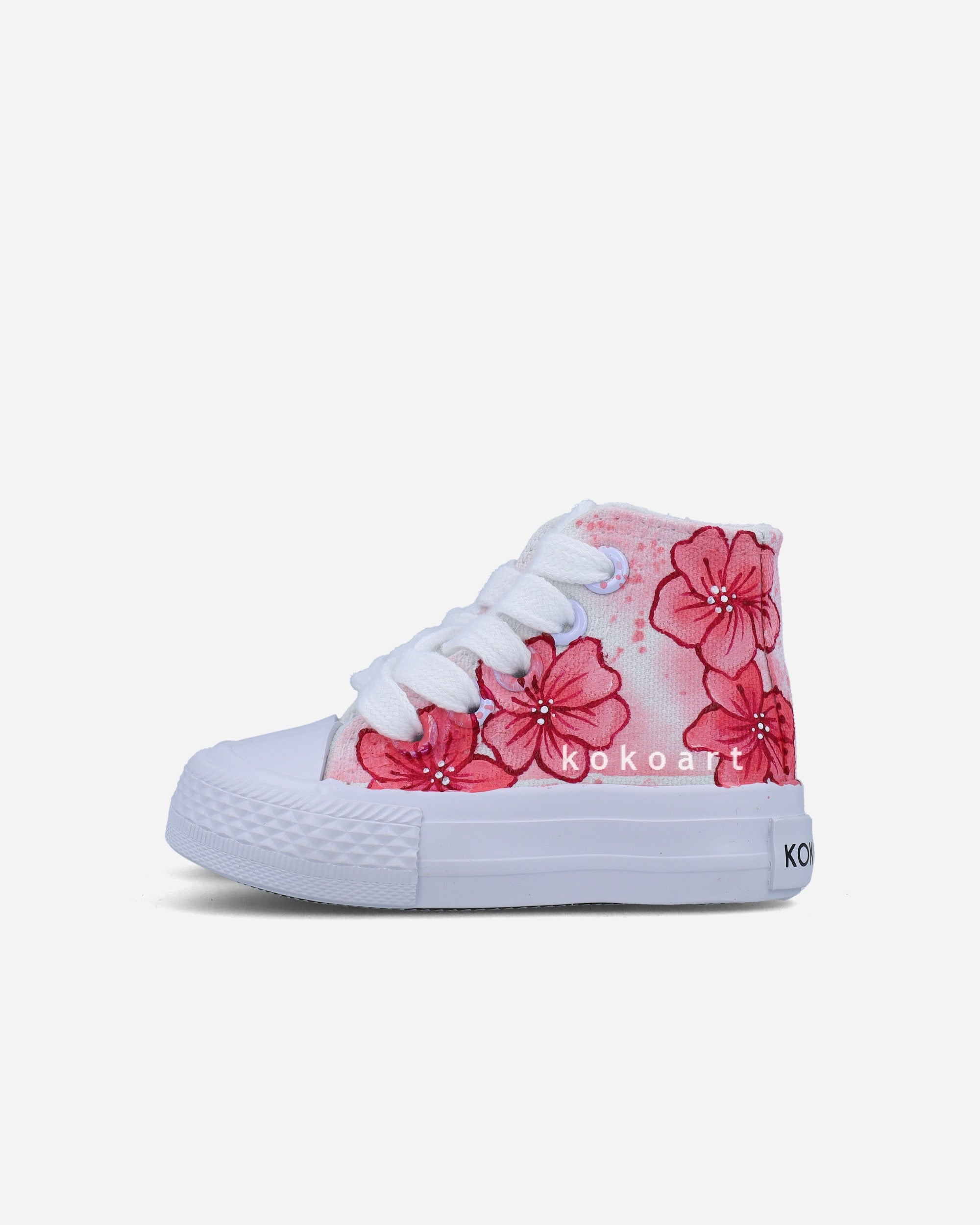 Red Flowers Hand Painted Shoes