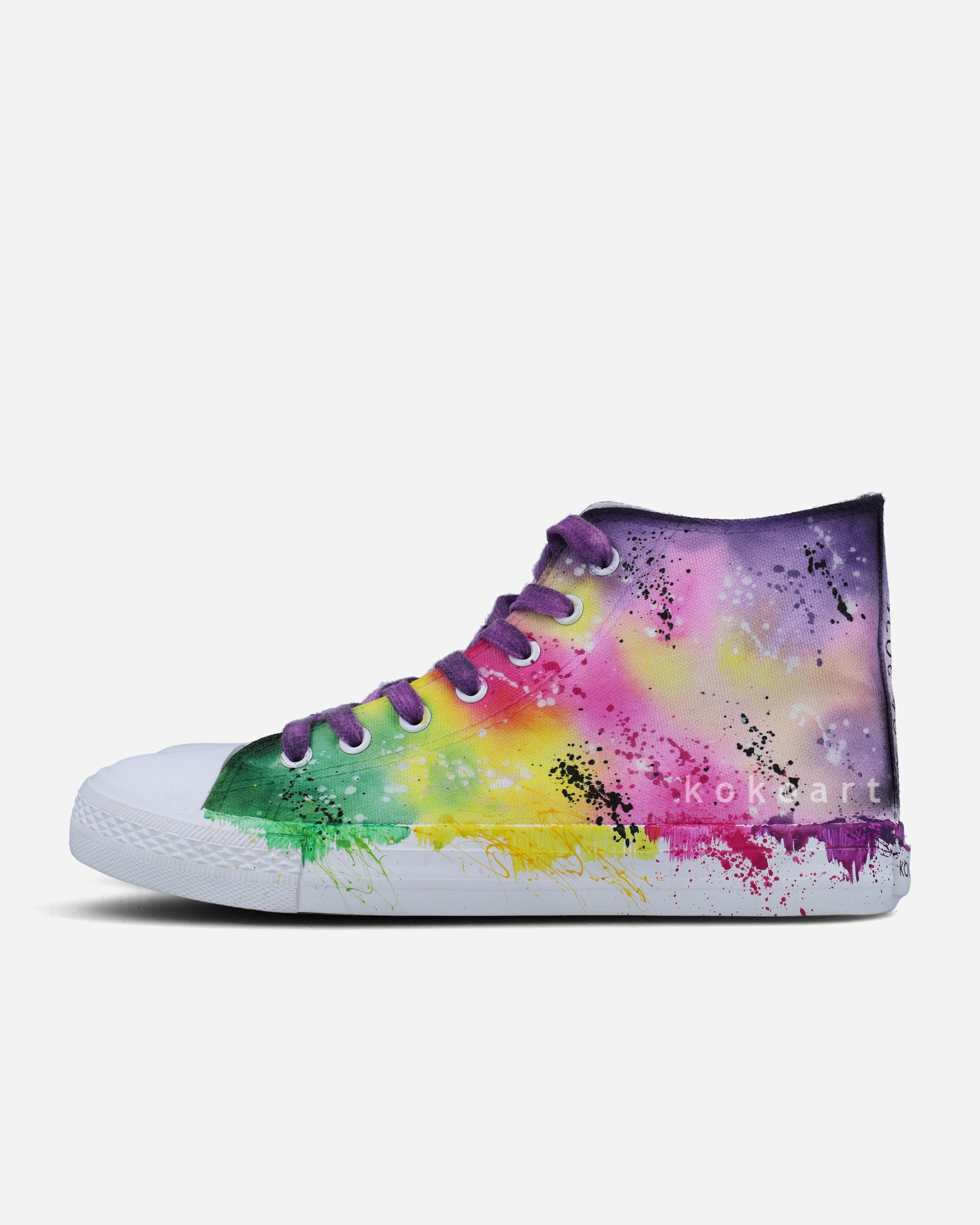 Watercolour and Paint Splatters Hand Painted Shoes