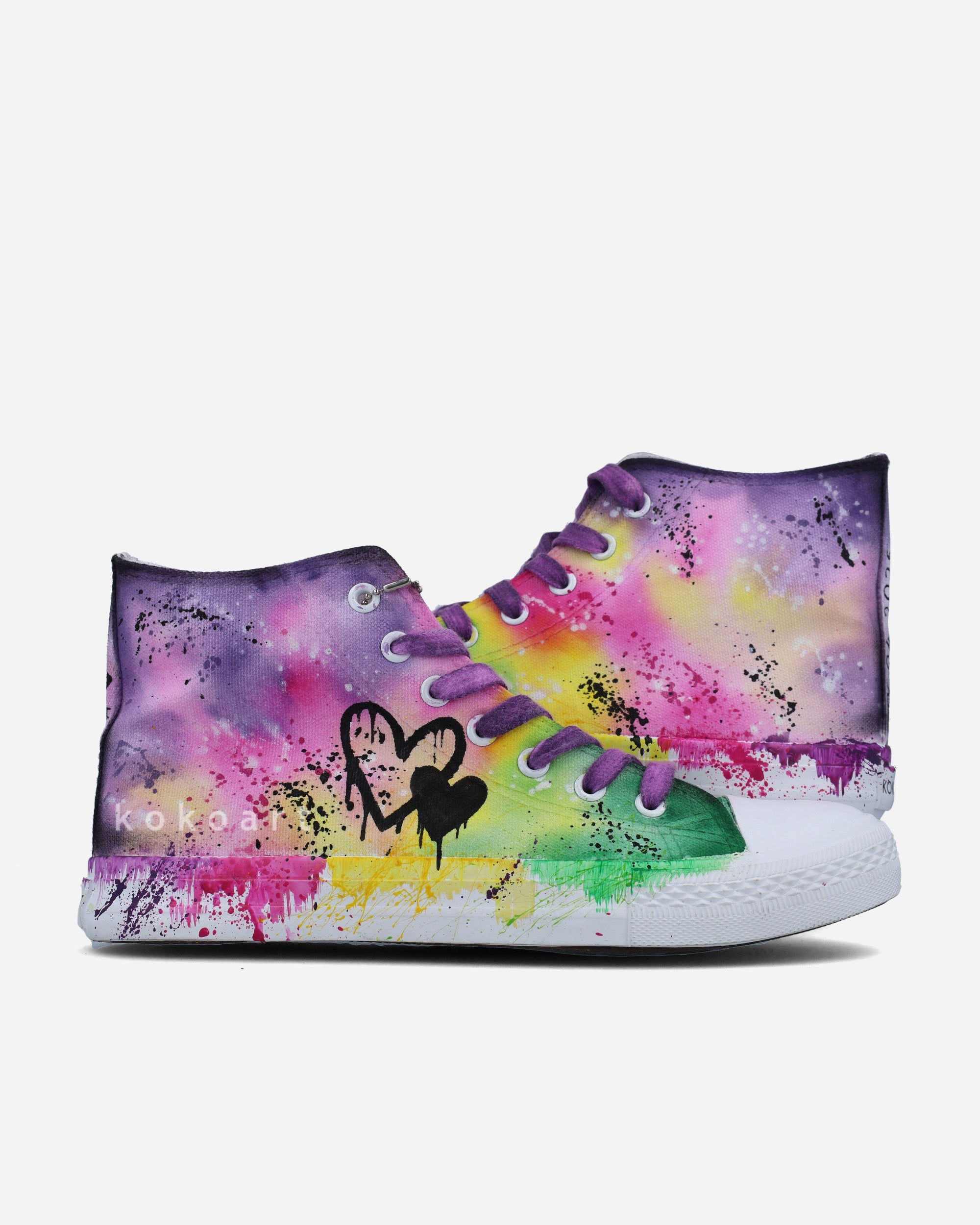 Watercolour and Paint Splatters Hand Painted Shoes