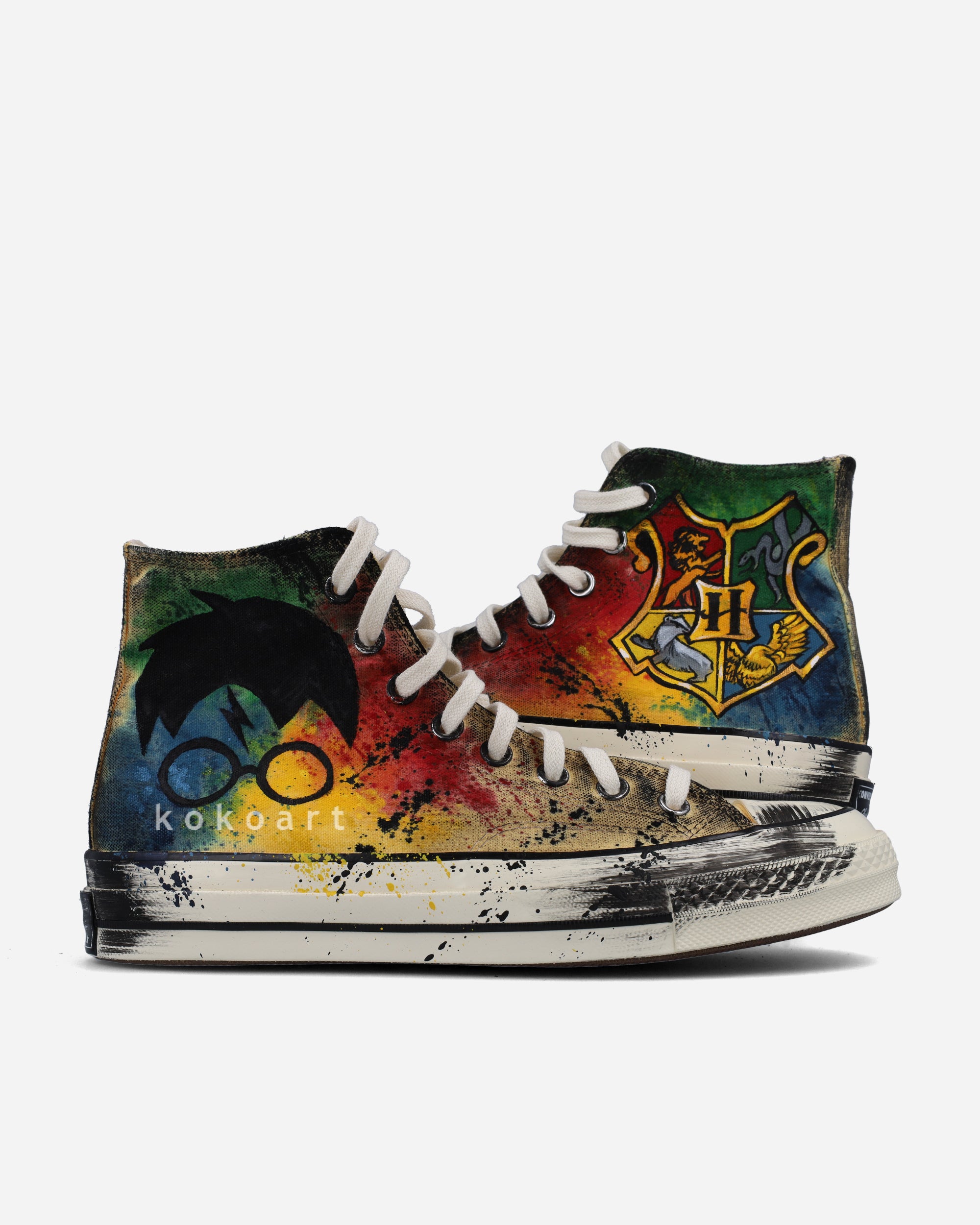 Custom Hand Painted Converse Platform Wizard by Koko Art (Made to Order)