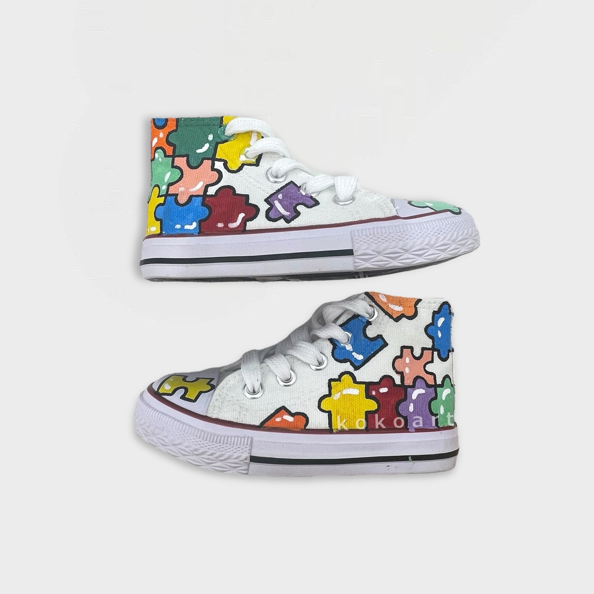 Puzzle Hand Painted Shoes