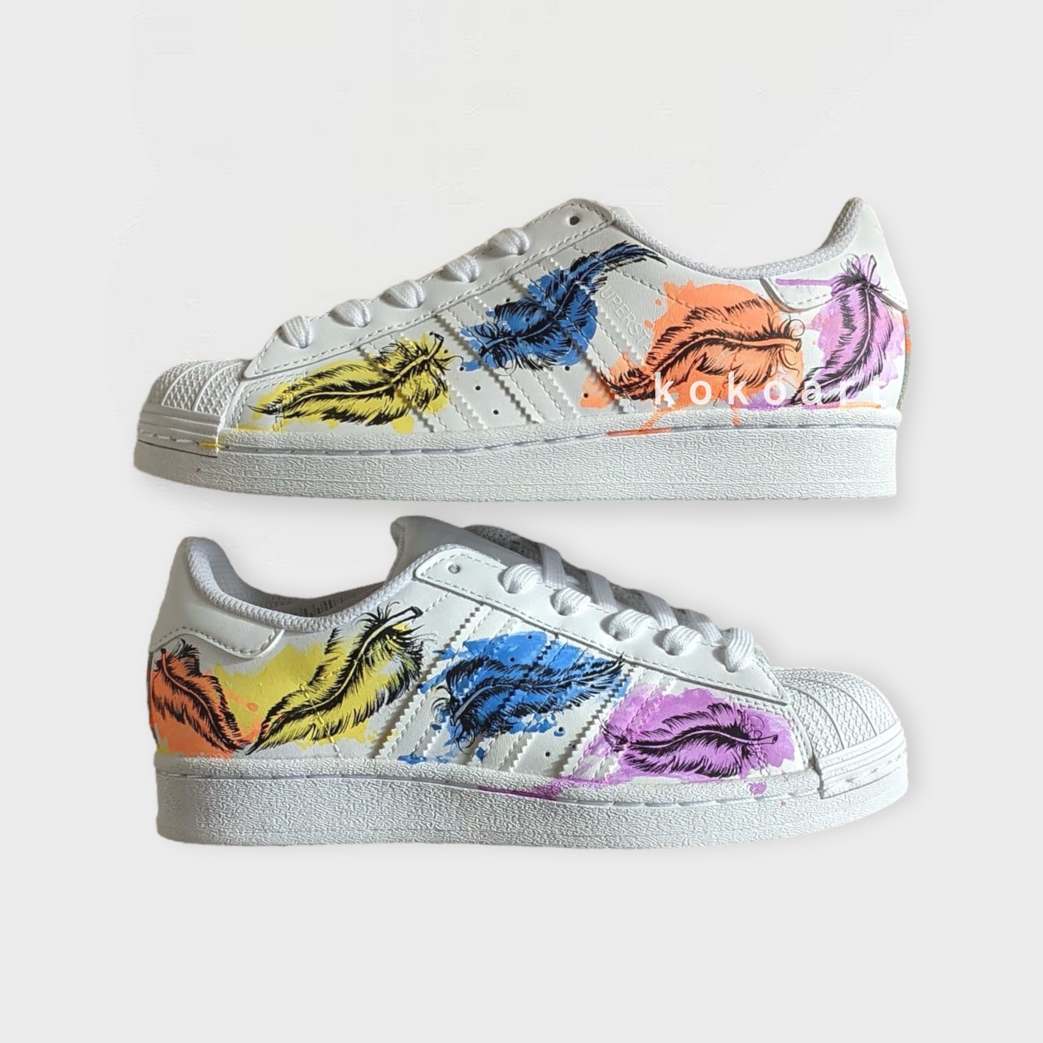 Superstar Feathers Watercolour Hand Painted