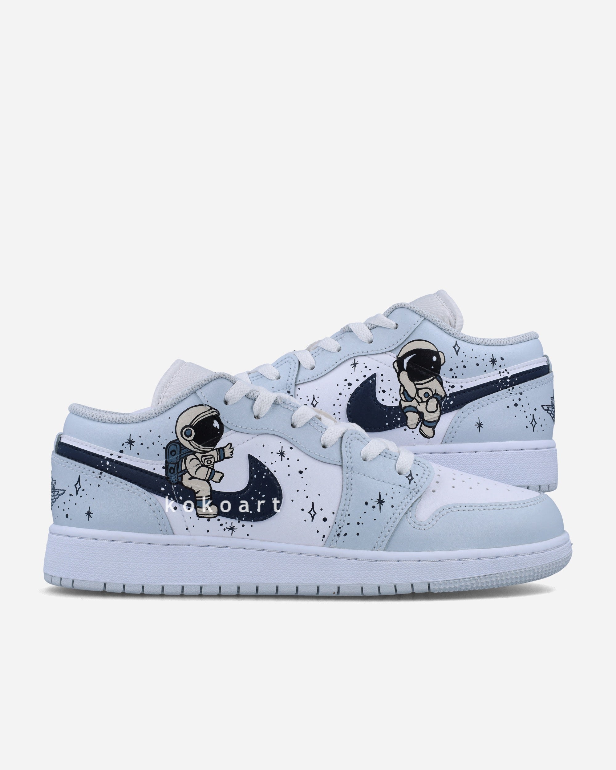 Hand Painted Nike AF1 Astronaut Design by Koko Art