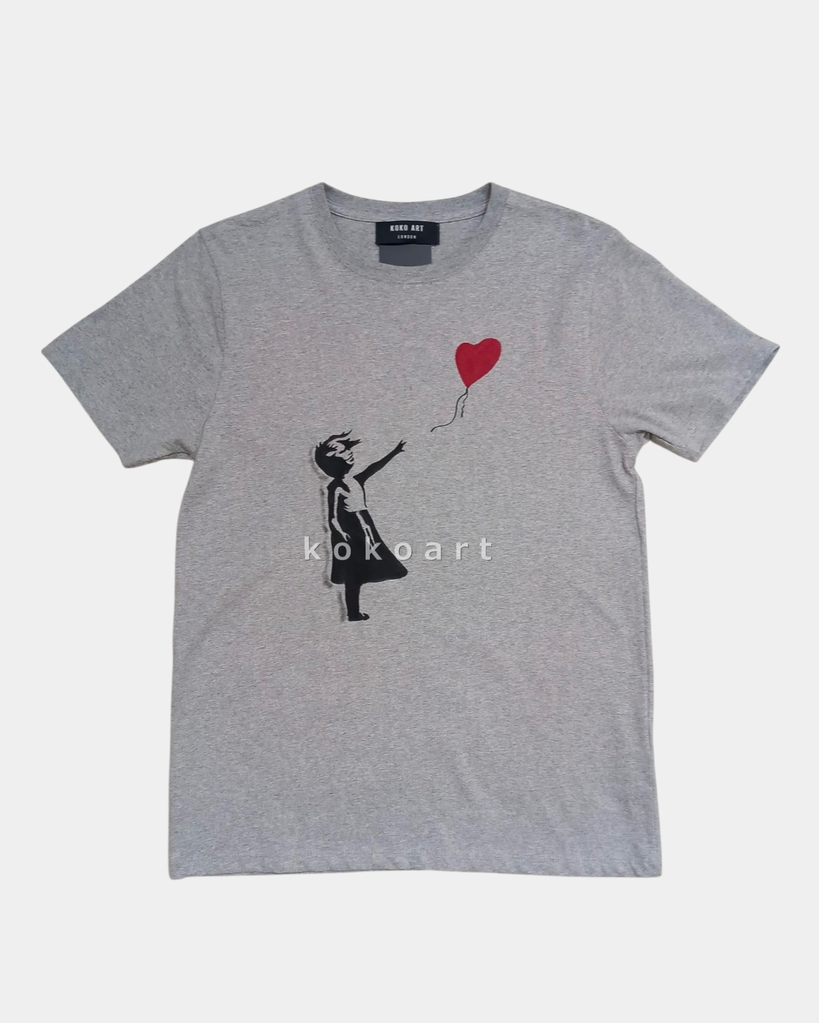 Girl with Balloon - Hand painted Organic Cotton Clothing