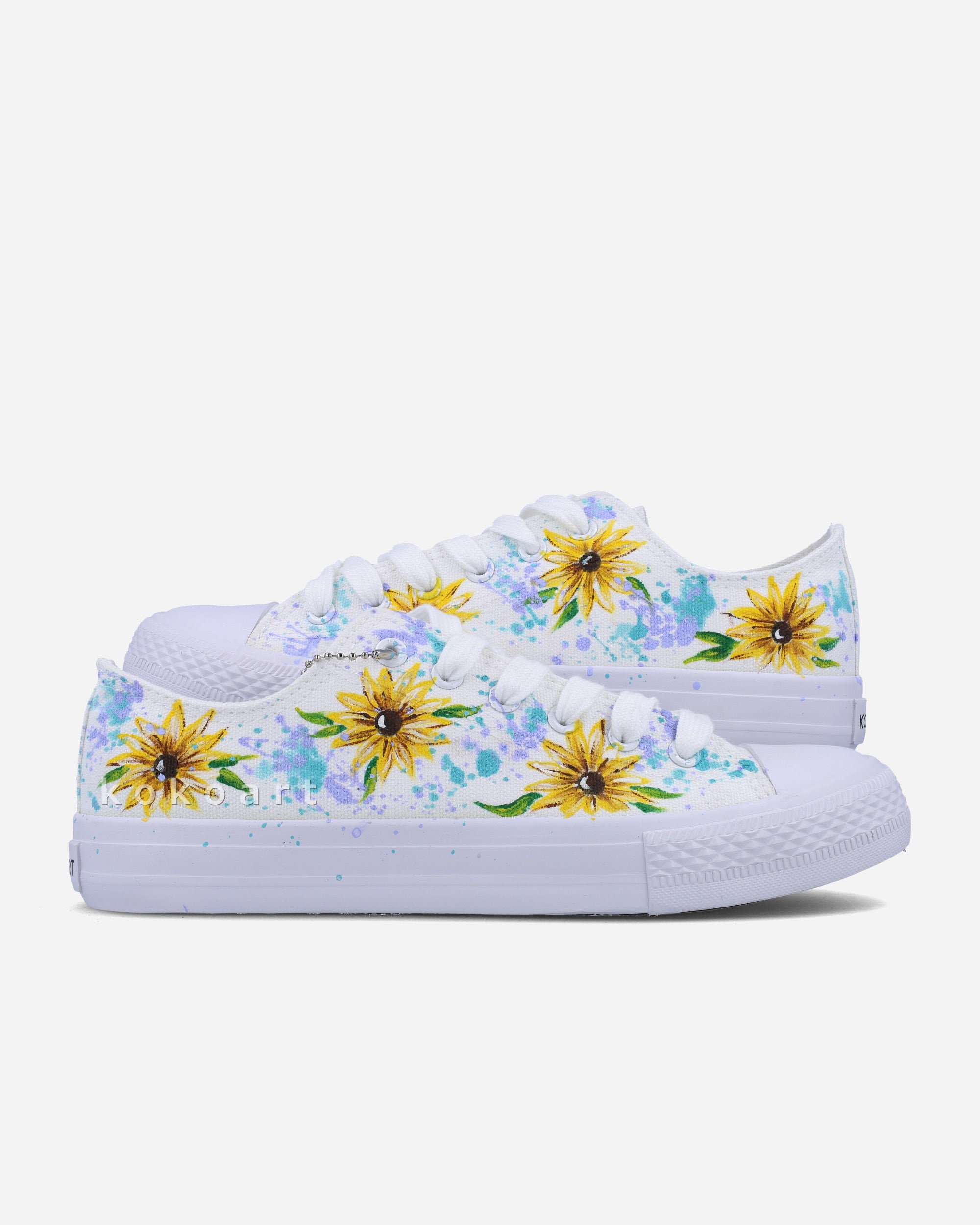 Hand Painted Flower Printed Shoes Custom Painted Floral Painted